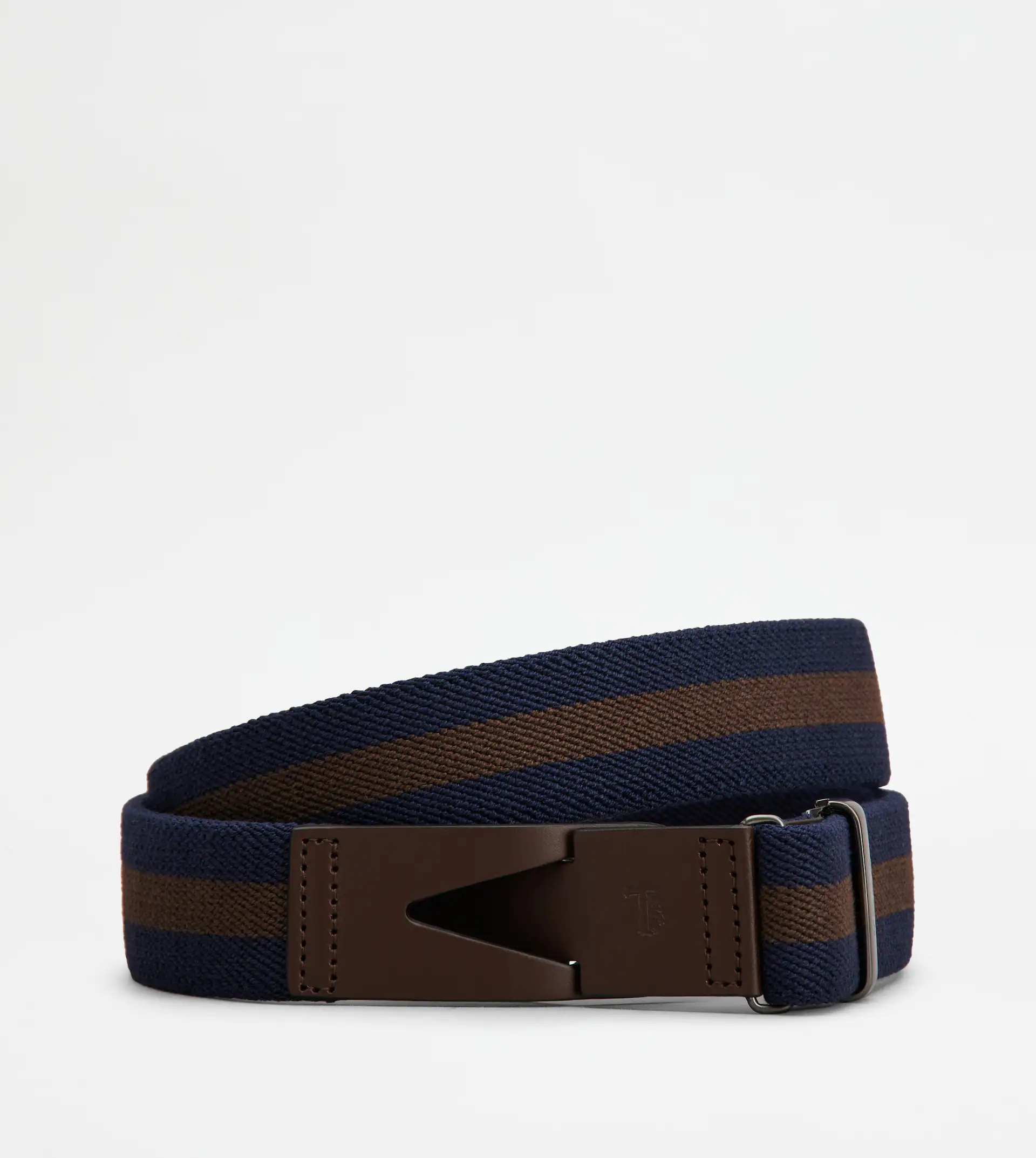 BELT IN CANVAS AND LEATHER - BLUE, BROWN - 1