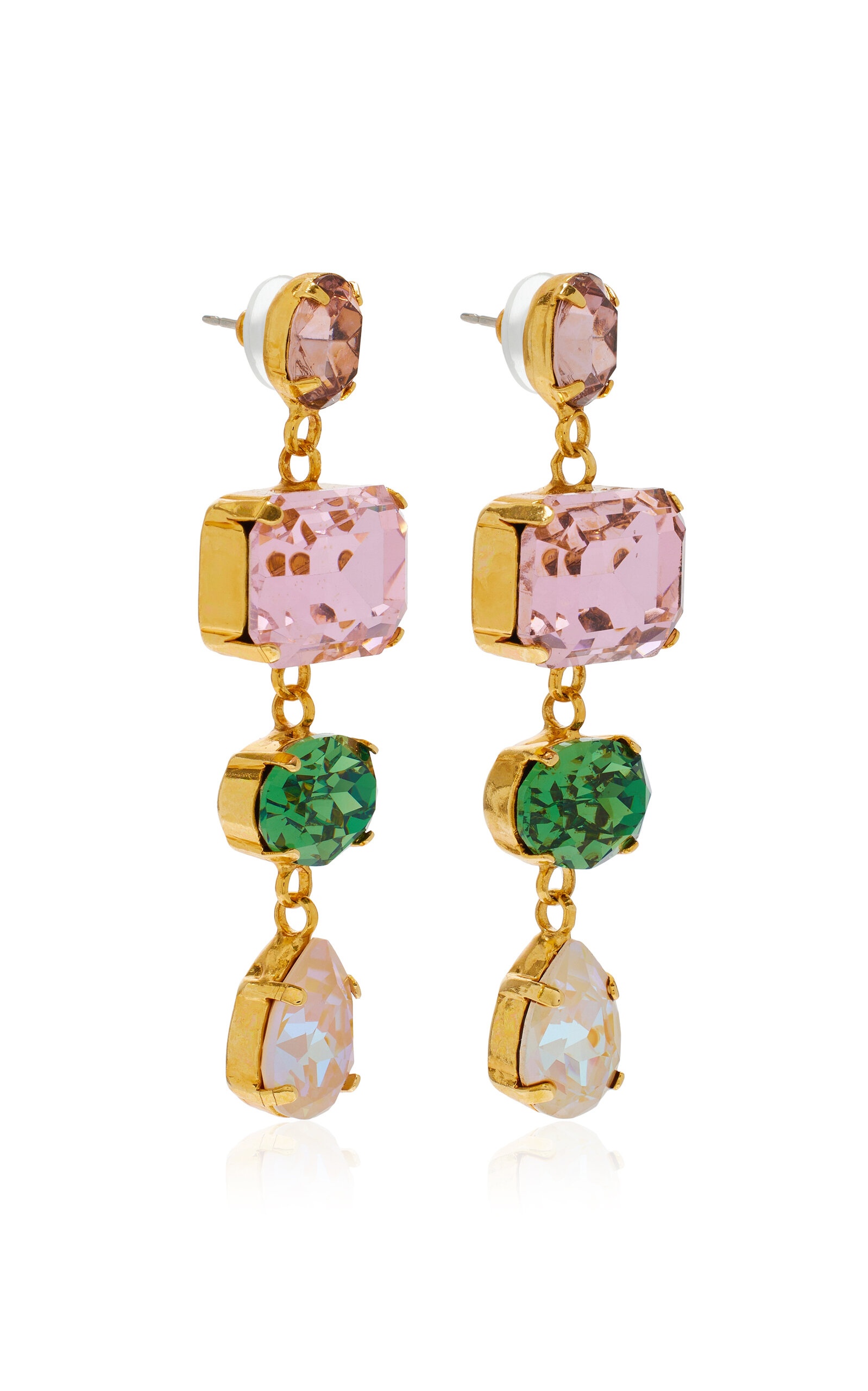 Alyssa Gold-Plated Crystal Earrings pink - 3