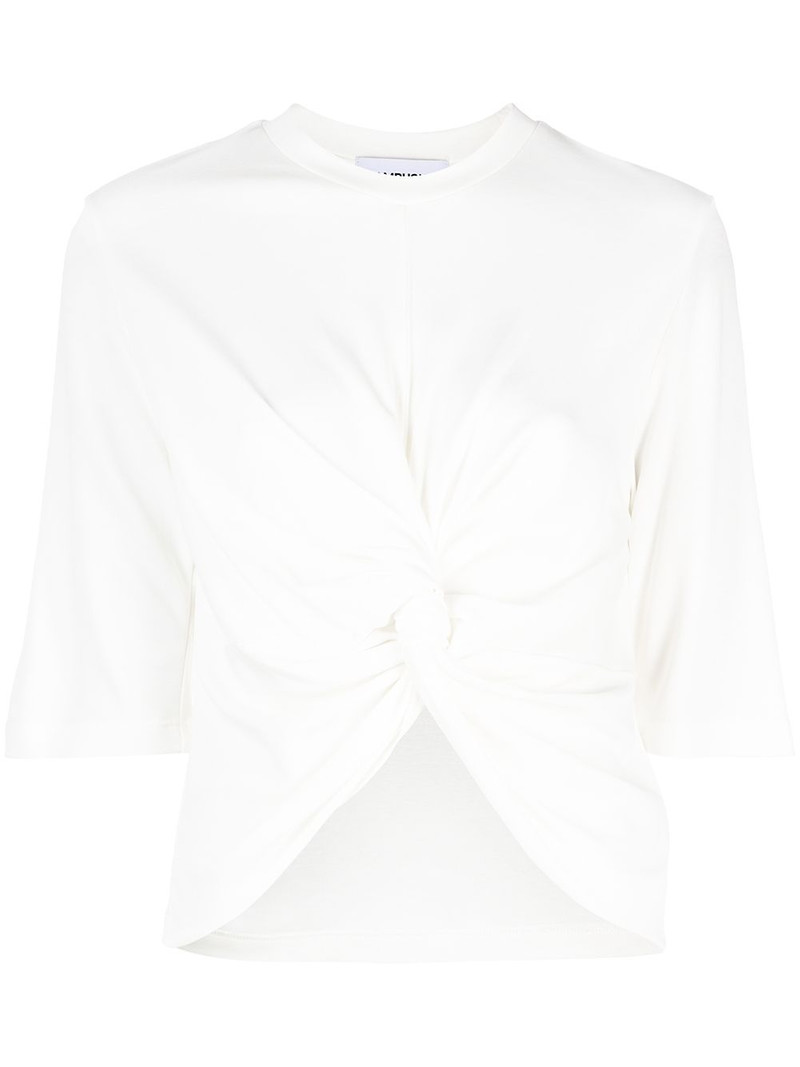 short-sleeved gathered T-shirt 1
