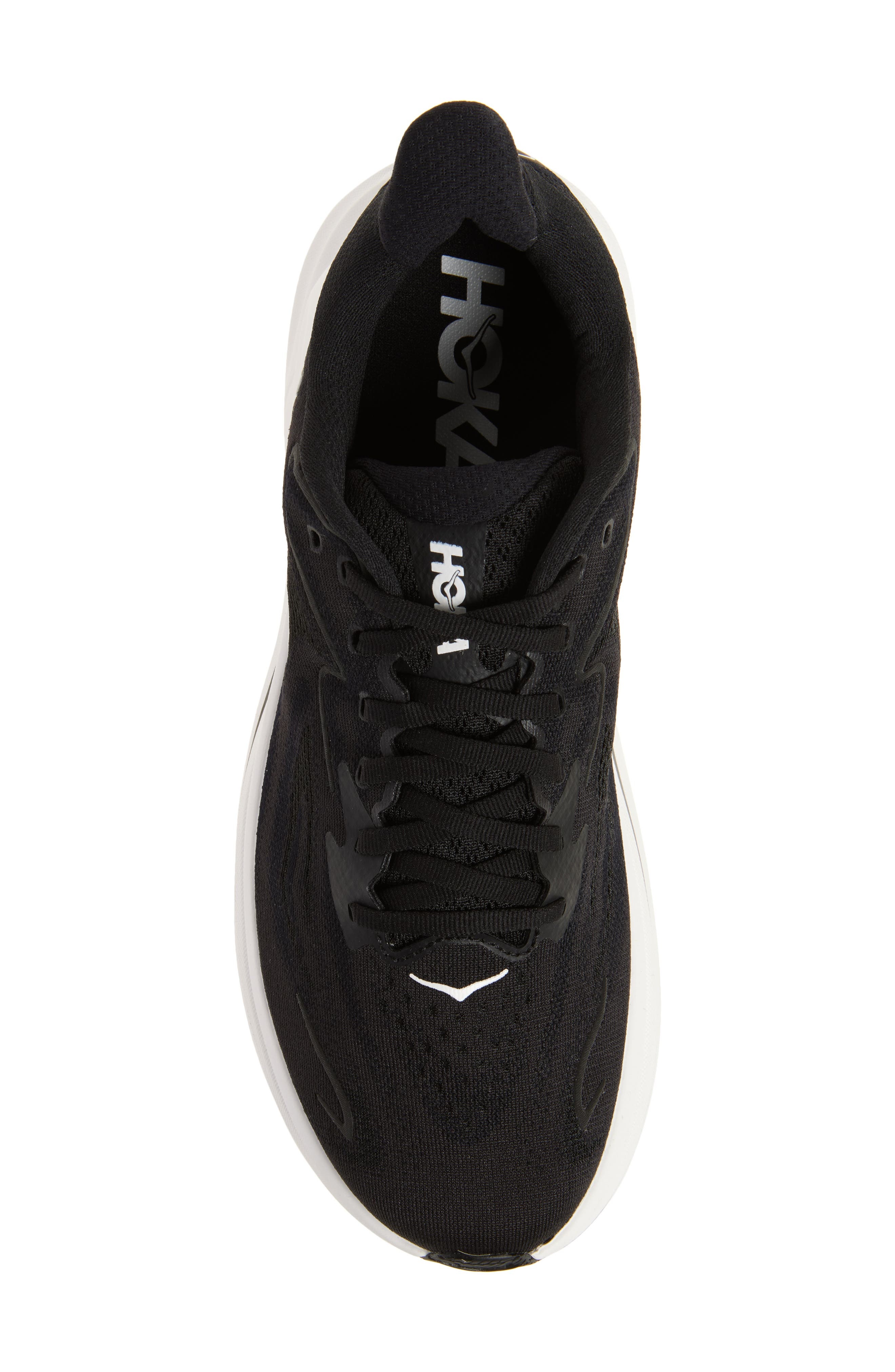 HOKA Clifton 10 Running Shoe in Black /White at Nordstrom - 5
