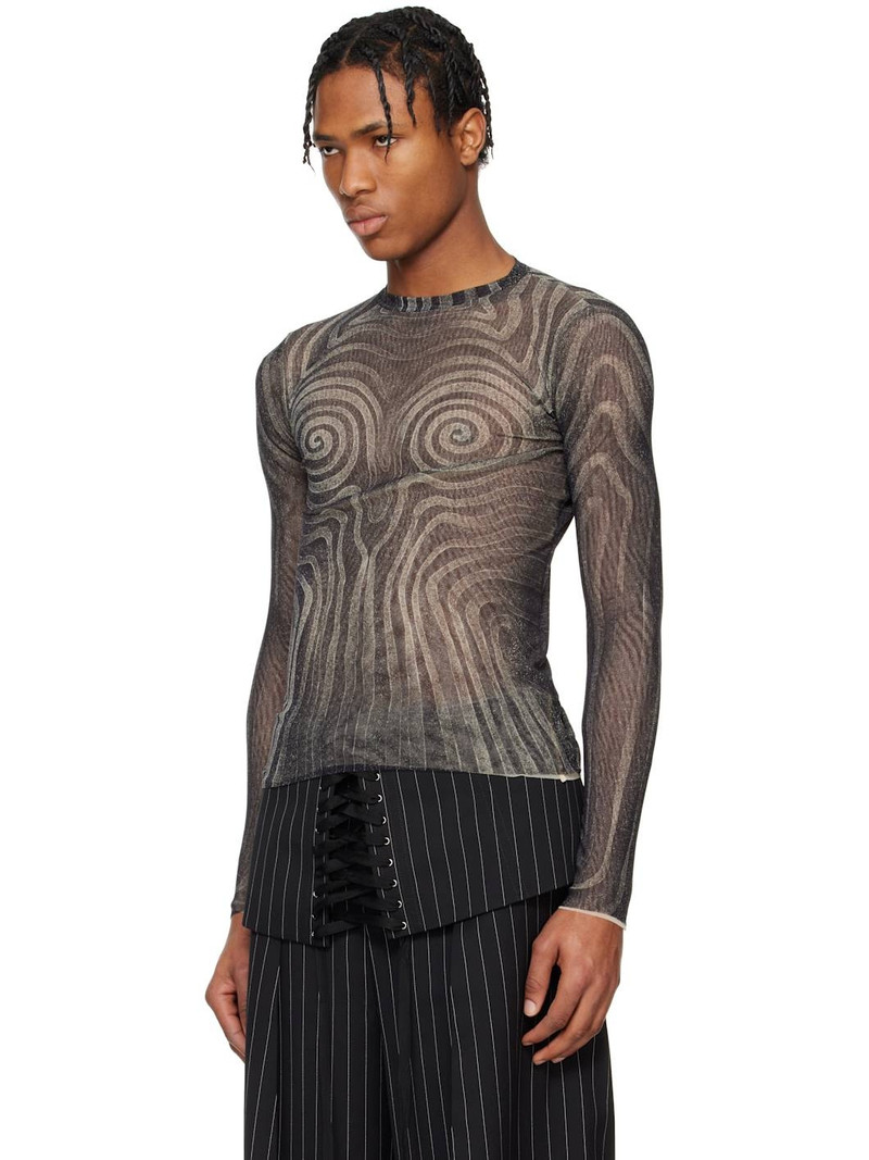 Jean Paul Gaultier Black 'The Spirale' T-shirt outlook