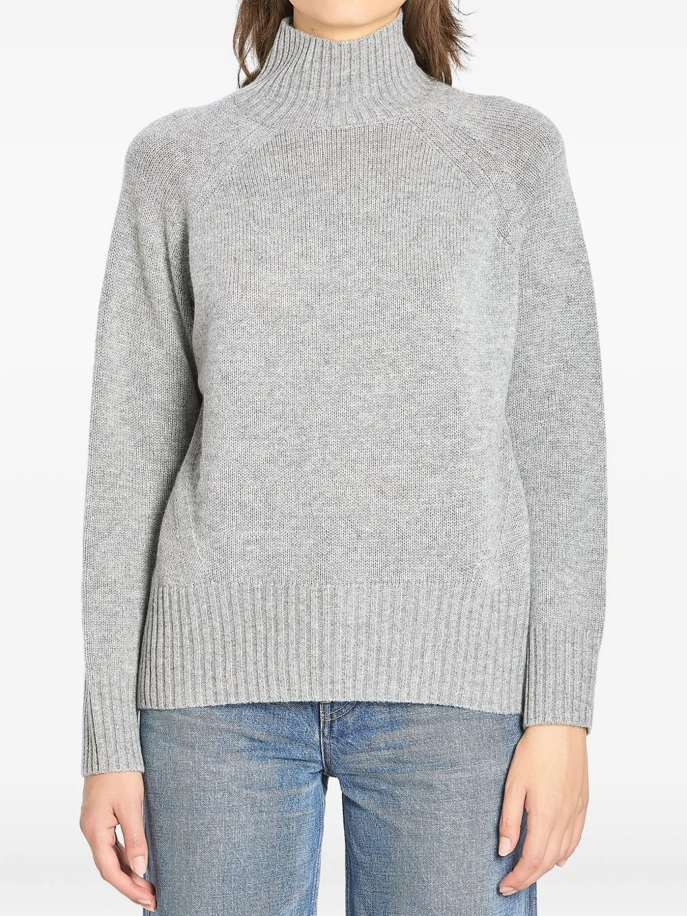 turtleneck ribbed-trim sweater - 1