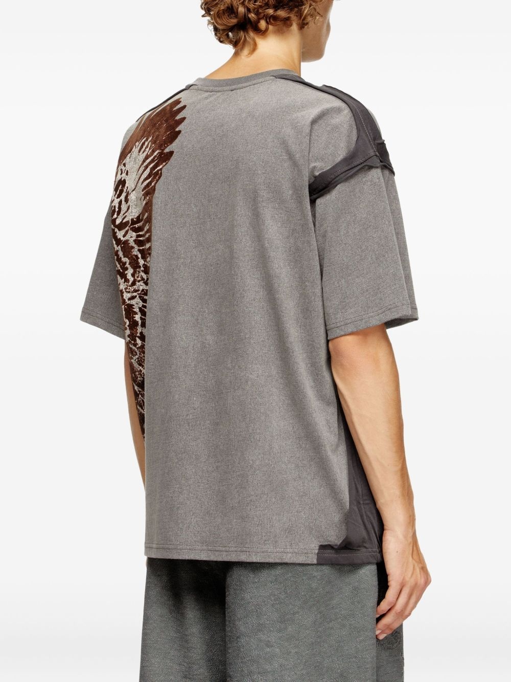 T-BOXT-PEELOFF eagle-print panelled T-shirt - 4