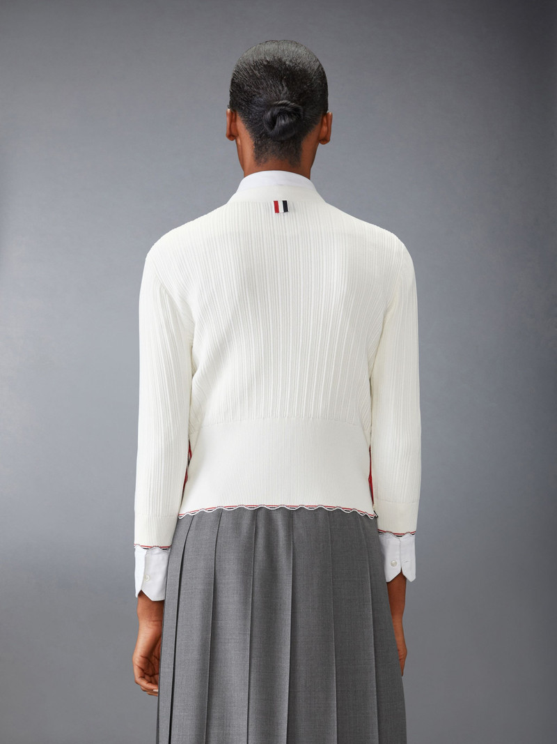 Thom Browne Silk Cotton V Neck Cardigan outlook