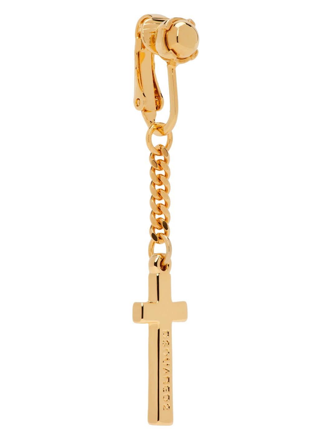 Gold Jesus Single Earring - 2