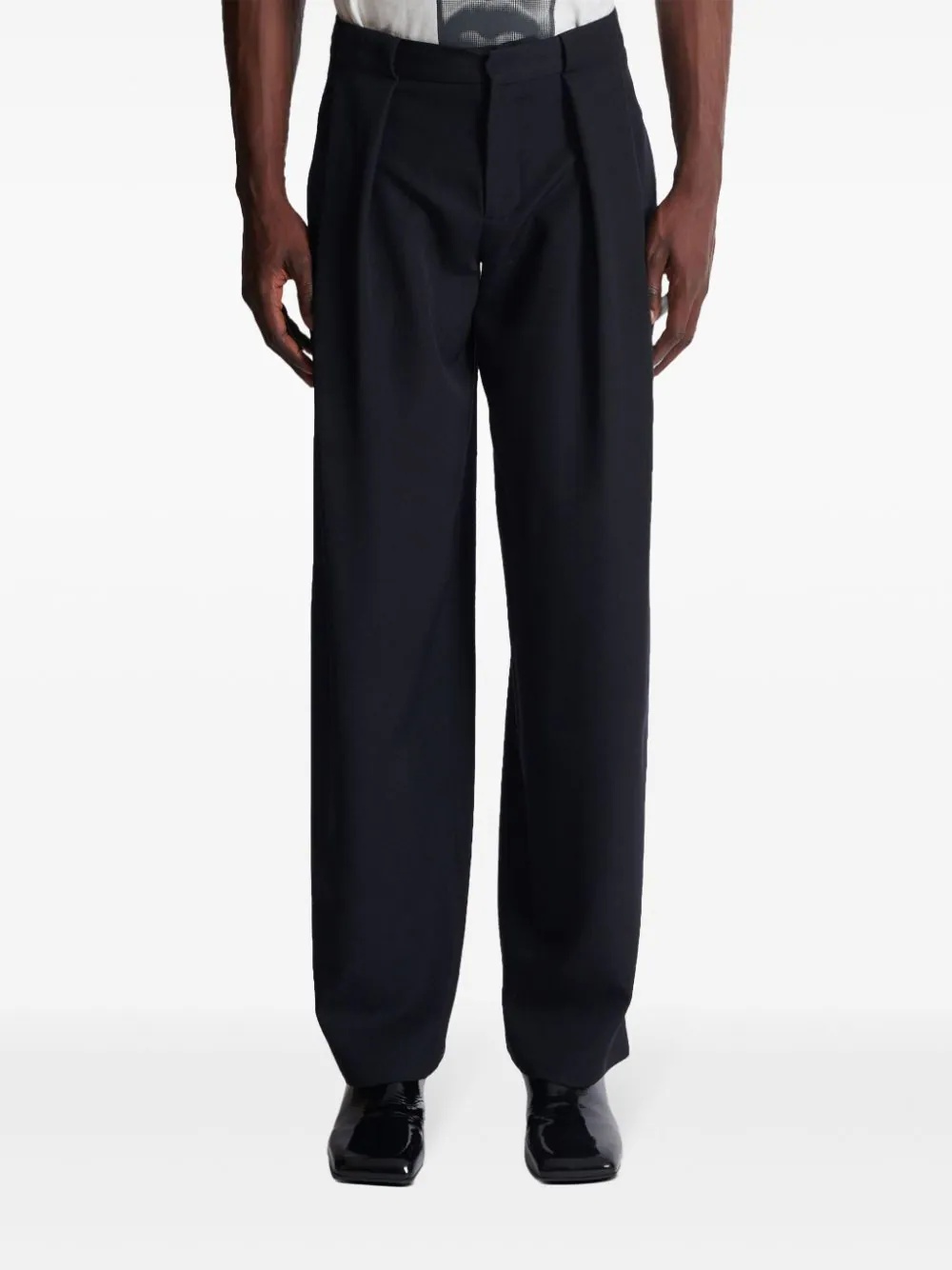 Pleated Grain De Poudre Trousers - 5