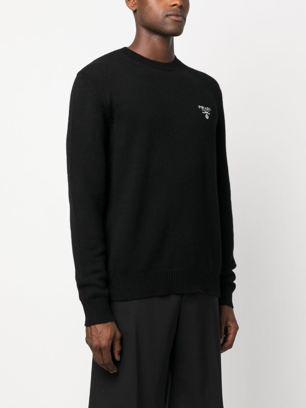 logo-embroidered cashmere jumper - 3
