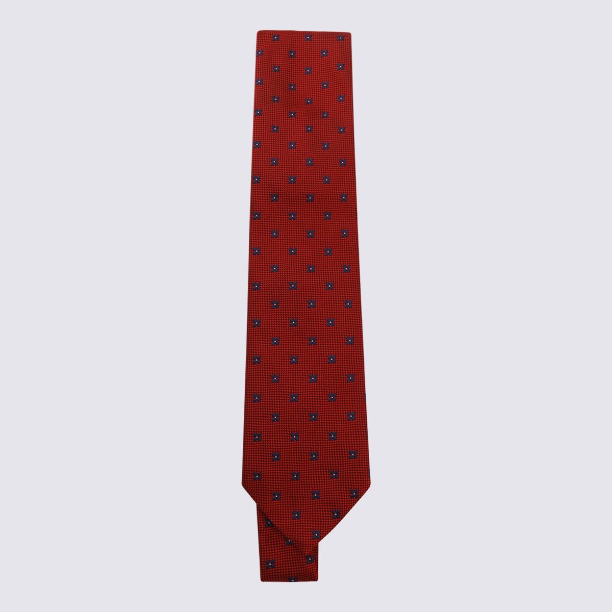 Zegna Red Silk Tie - 1