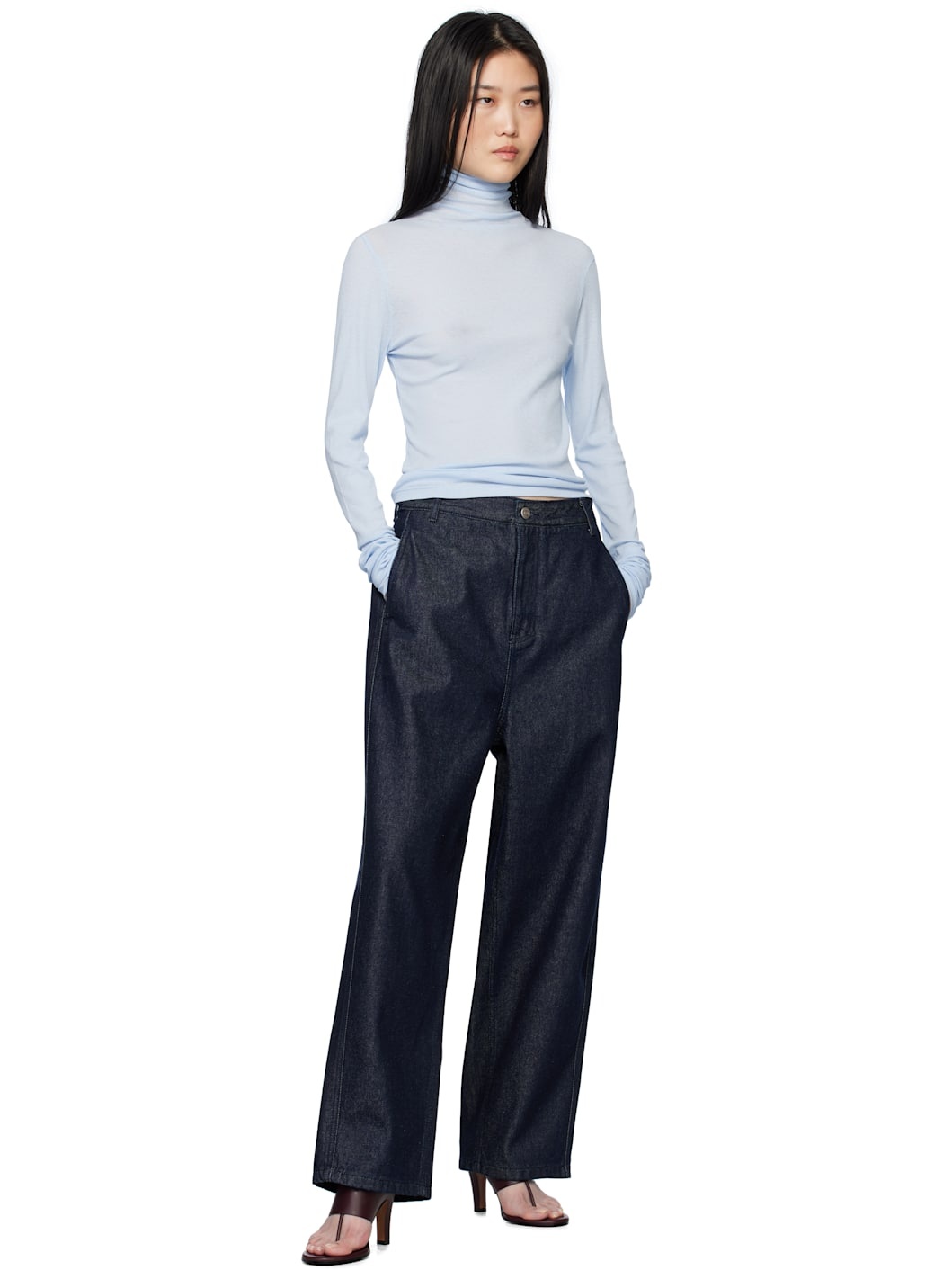 Blue Sheer Turtleneck - 5