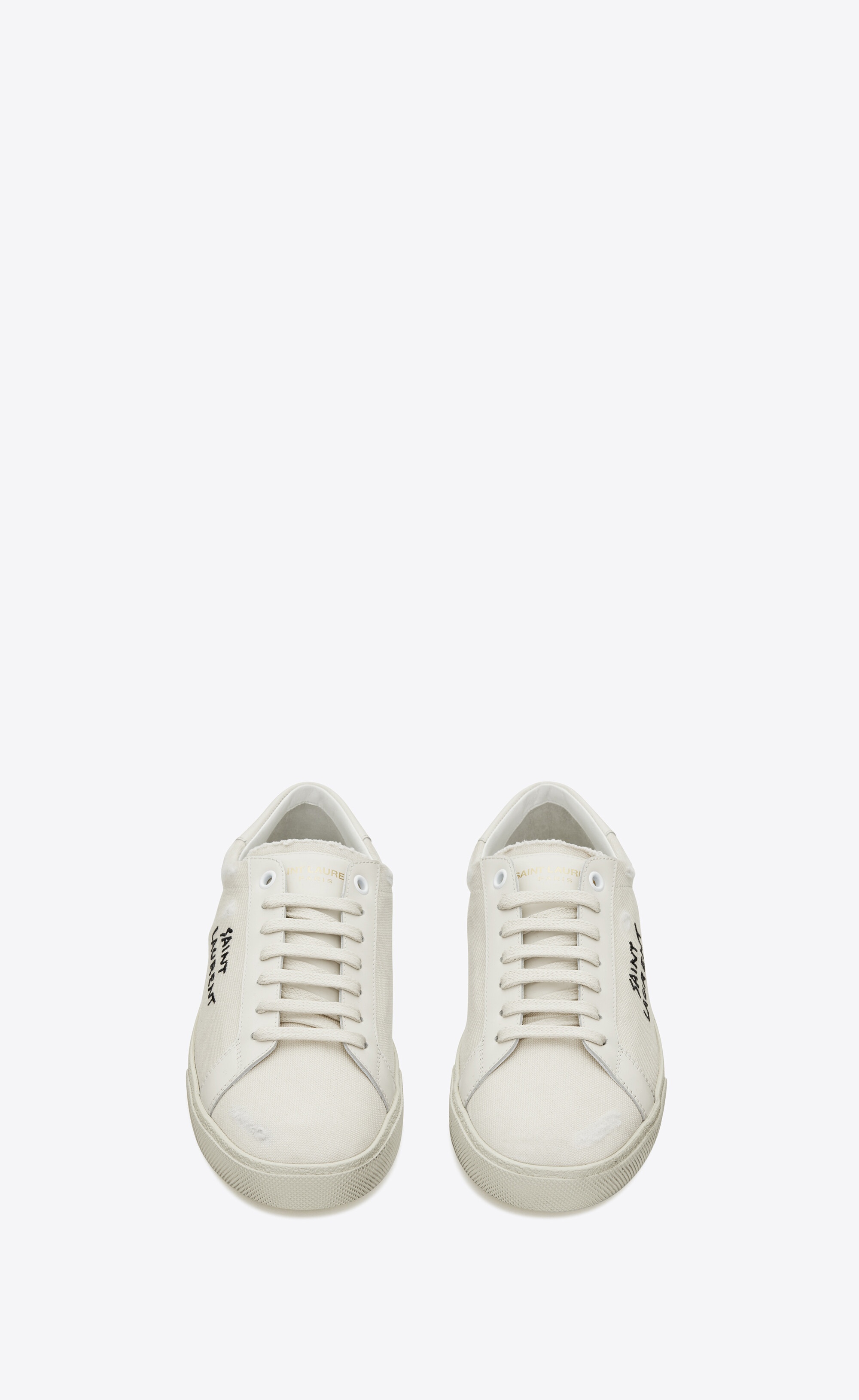 court classic sl/06 embroidered sneakers in canvas and leather - 2