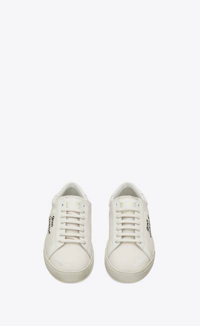 SAINT LAURENT court classic sl/06 embroidered sneakers in canvas and leather outlook