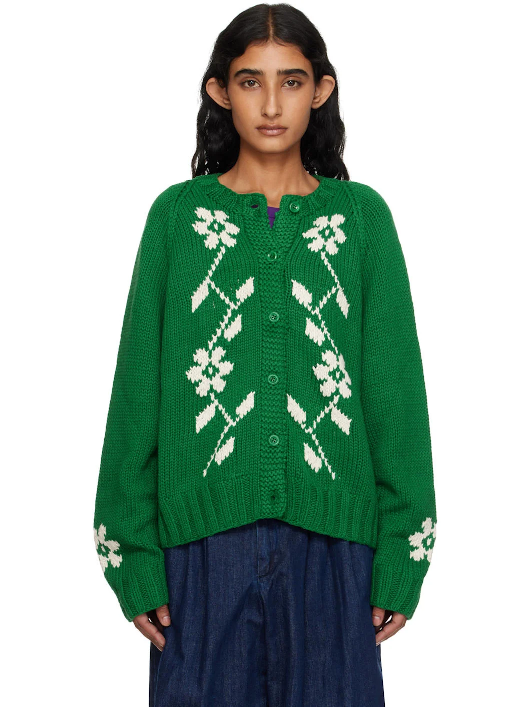 SSENSE Exclusive Green Atomic Cardigan - 1
