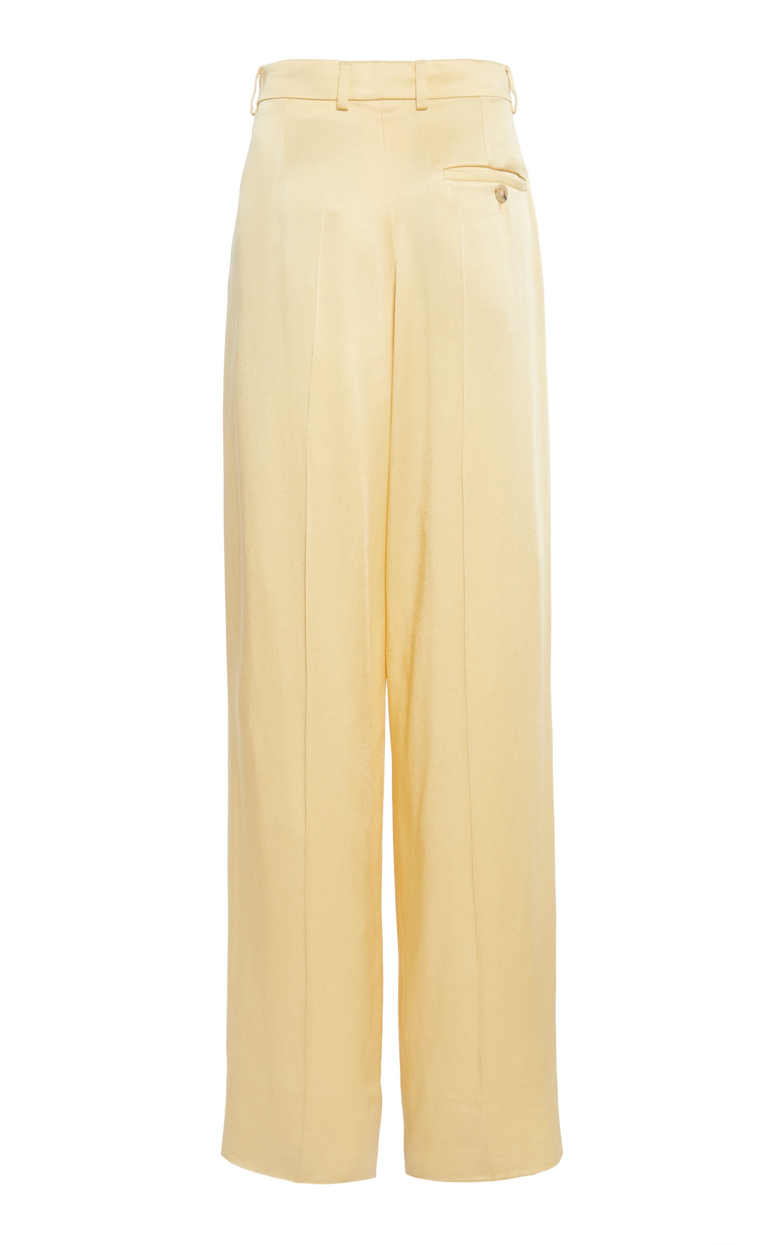 Relaxed Satin Wide-Leg Trousers yellow - 3