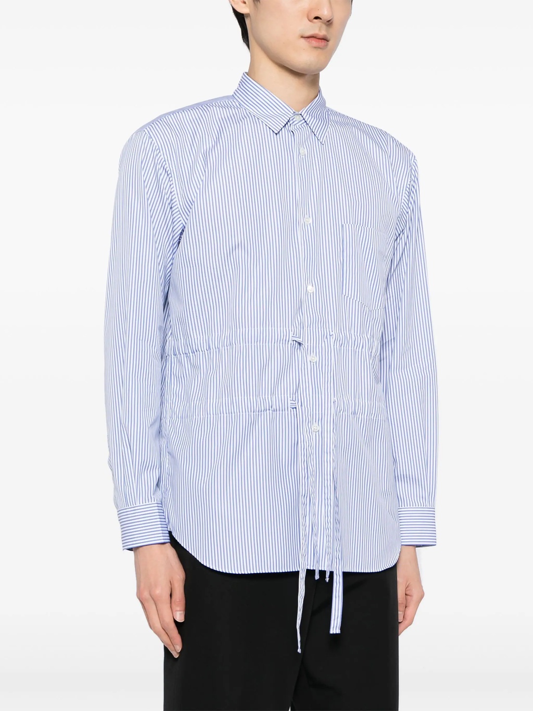 Drawstring Stripe Shirt - 3