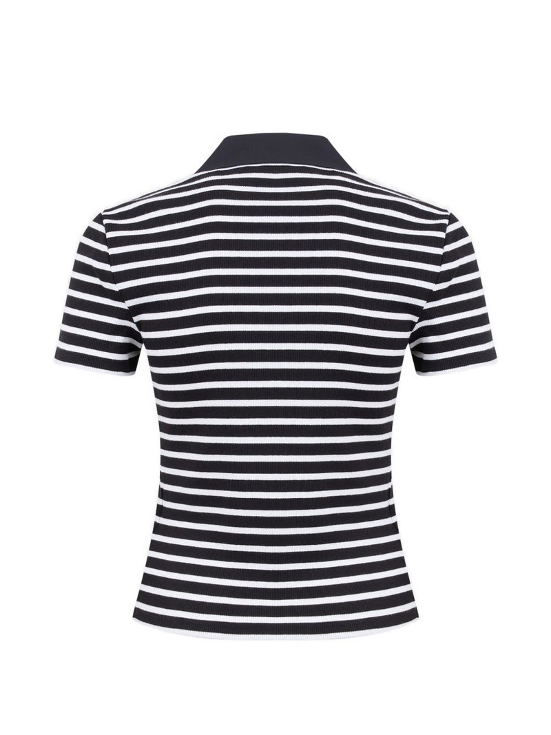 VERONICA BEARD button-fastening striped-pattern T-shirt outlook