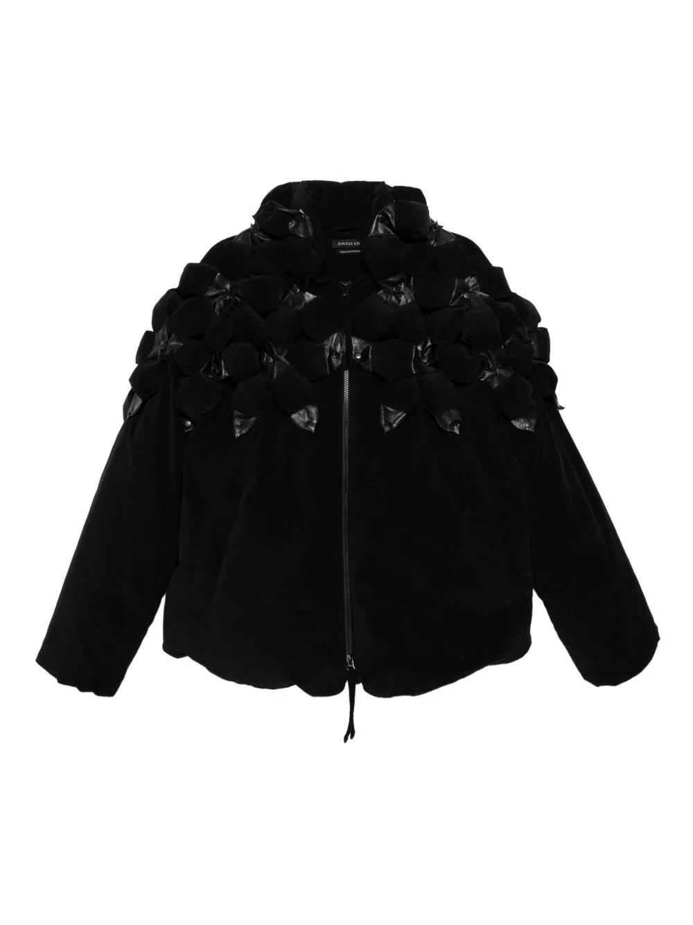 floral-embellishment down jacket - 1