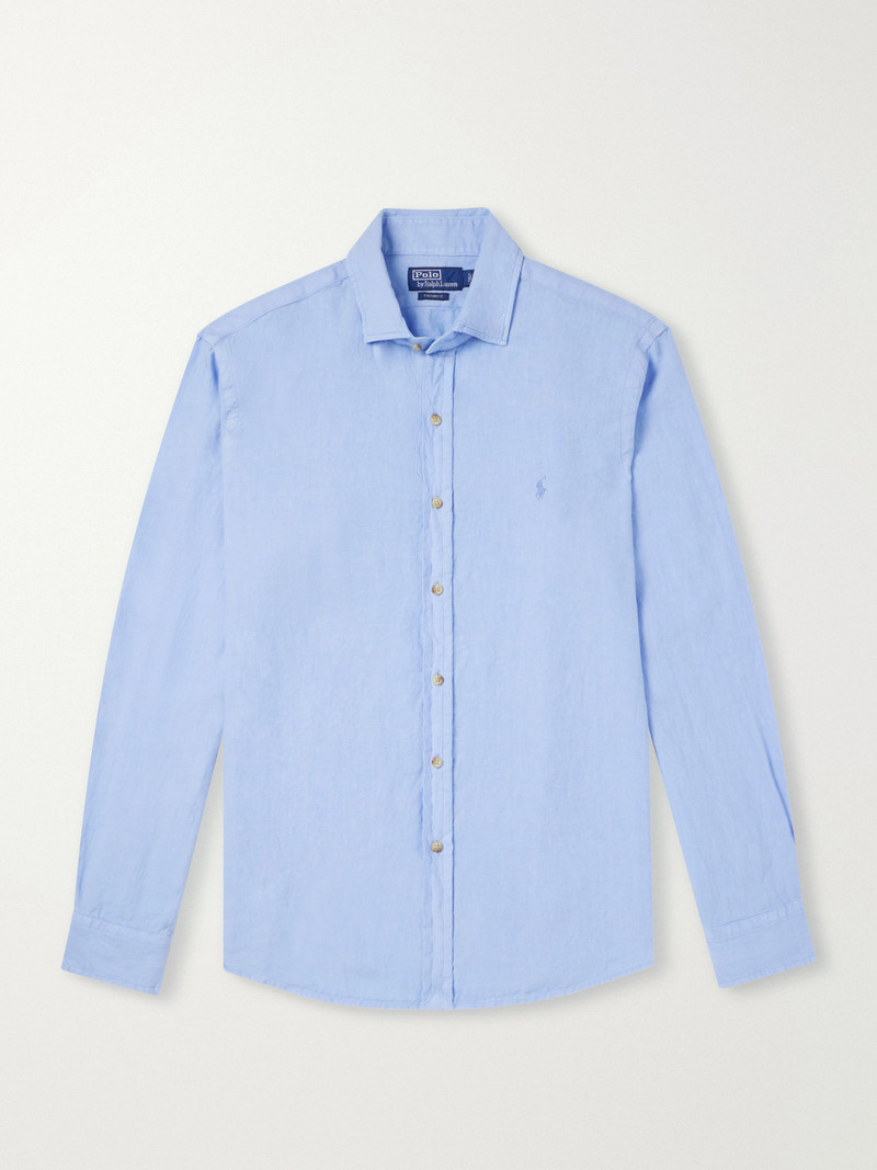 Logo-Embroidered Linen Shirt 1