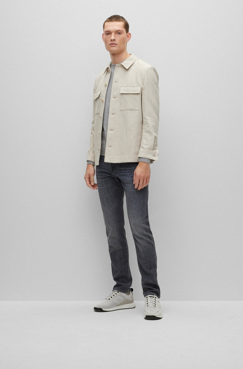 BOSS SLIM-FIT JEANS IN LIGHTWEIGHT GRAY COMFORT-STRETCH DENIM outlook