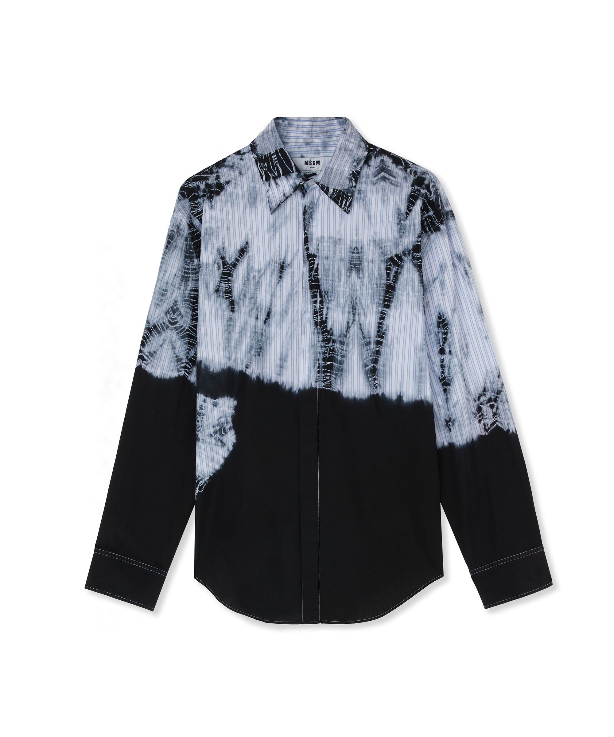 Poplin shirt with tie-dye treatment - 1