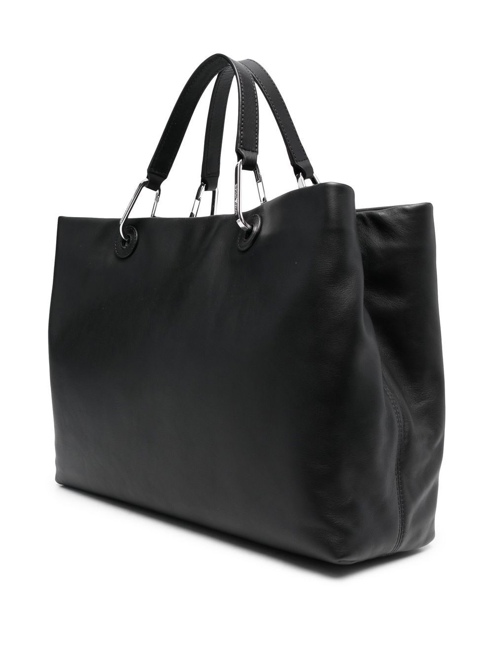 logo-plaque leather tote bag - 4