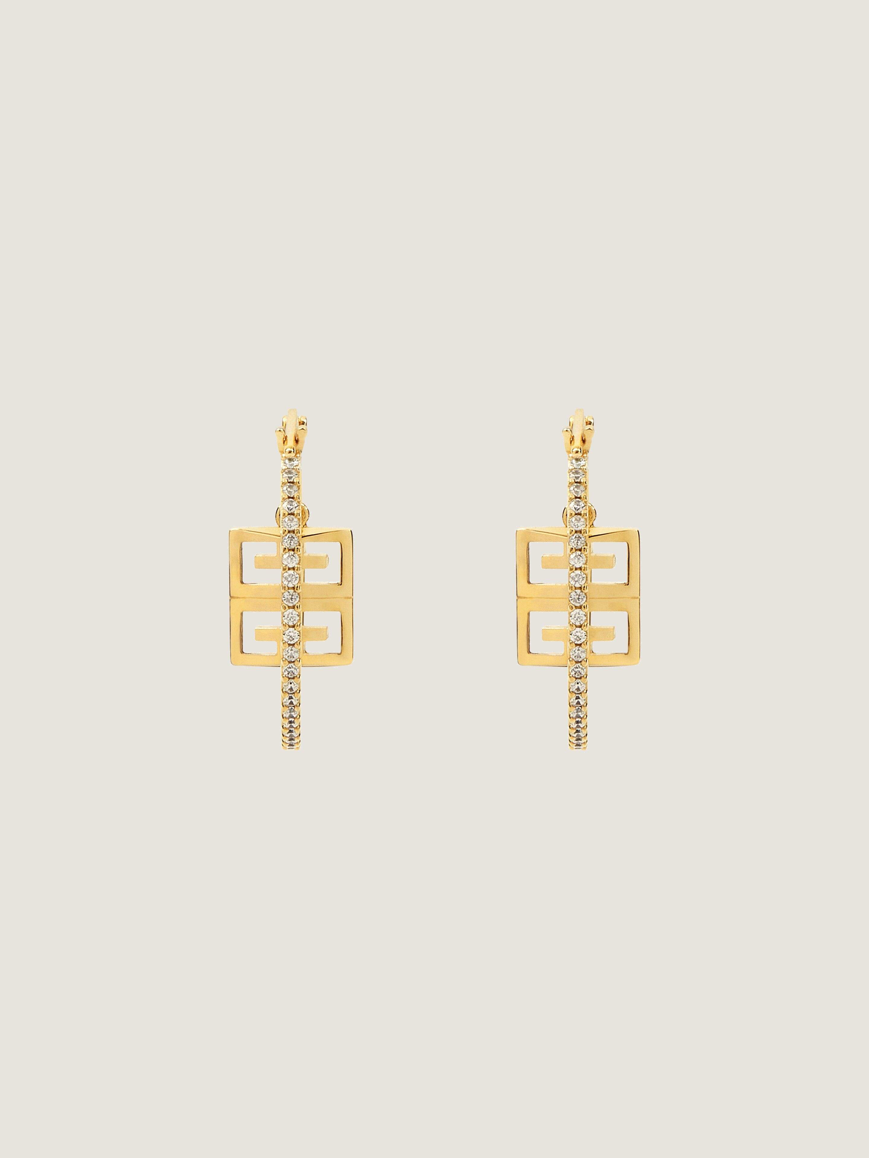 4G EARRINGS IN METAL WITH CRYSTALS - 4