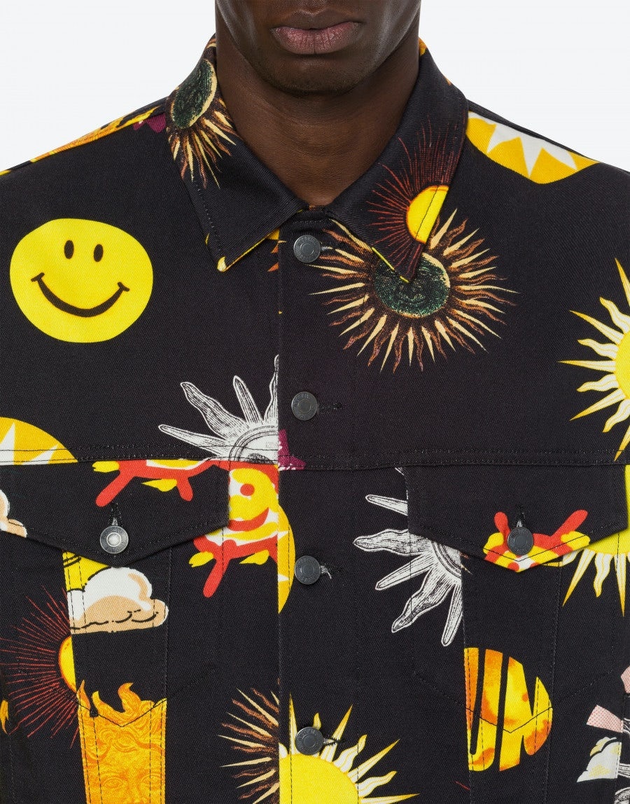 STRETCH GABARDINE ALLOVER SUN SMILEY® PRINT JACKET - 4