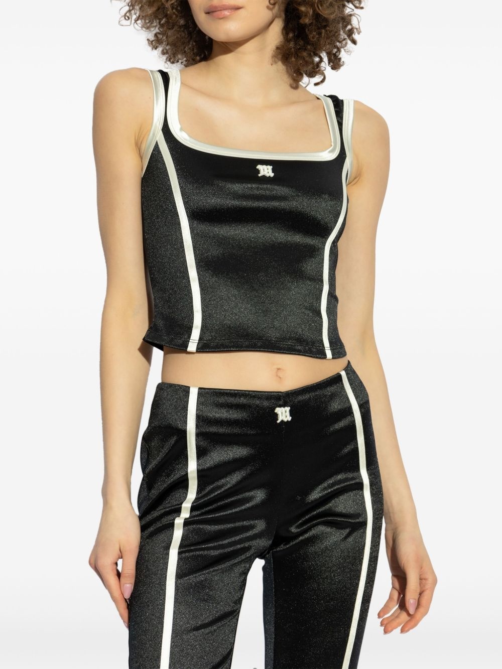 logo satin tank top - 3