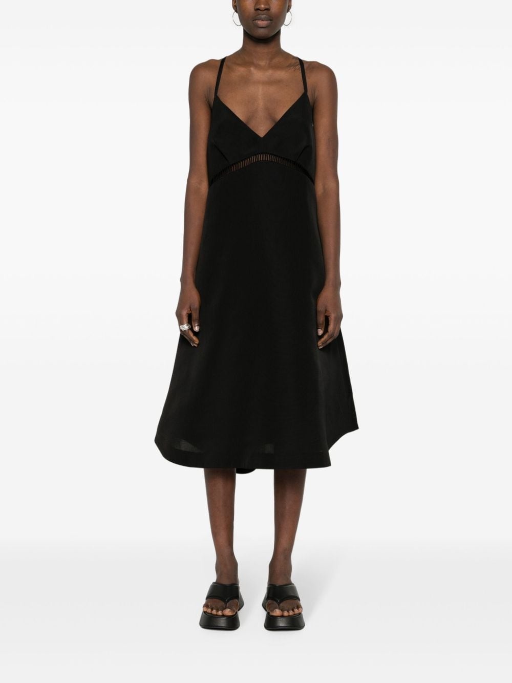 faille flared midi dress - 2
