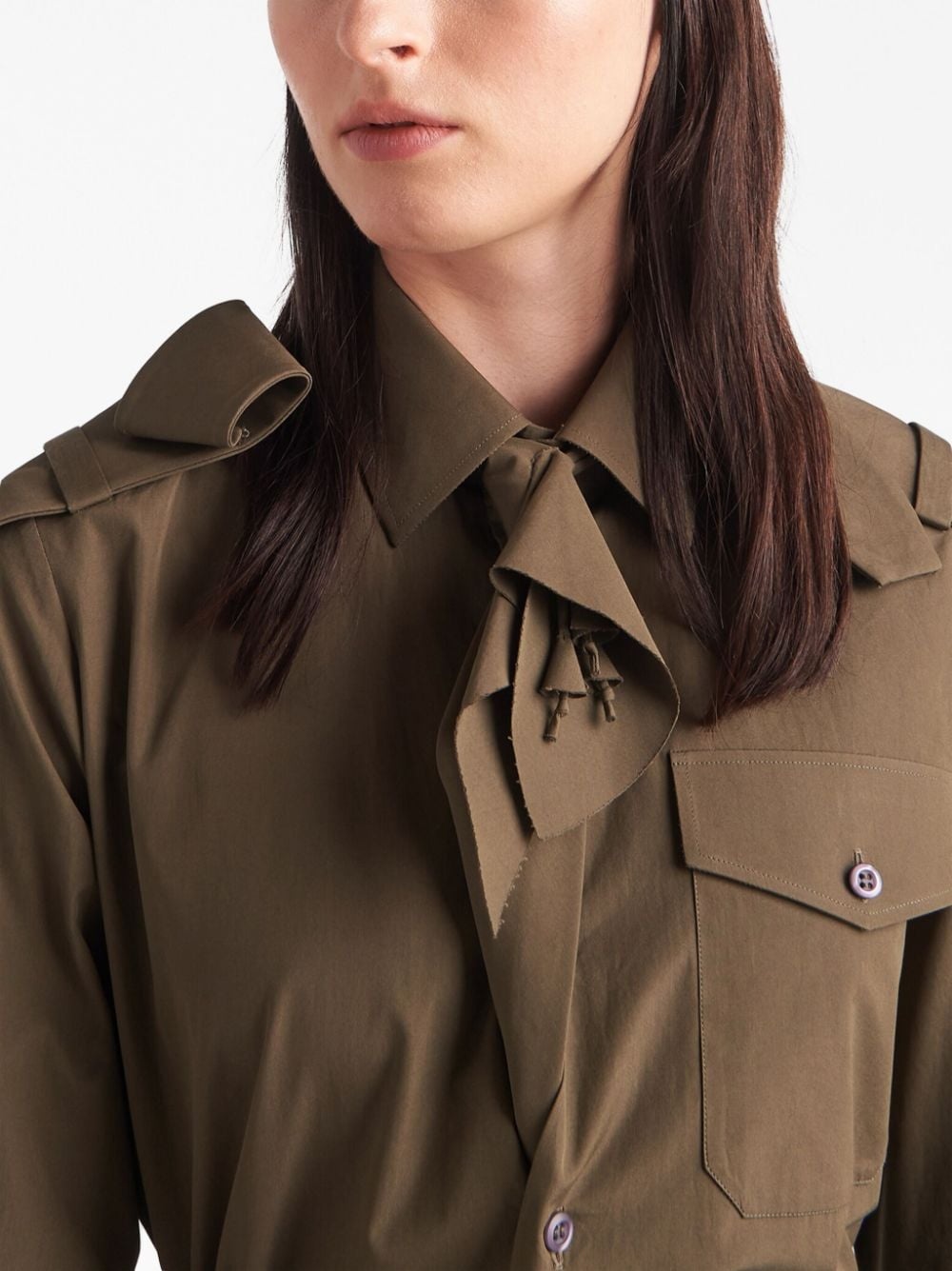 logo-plaque poplin shirt - 4