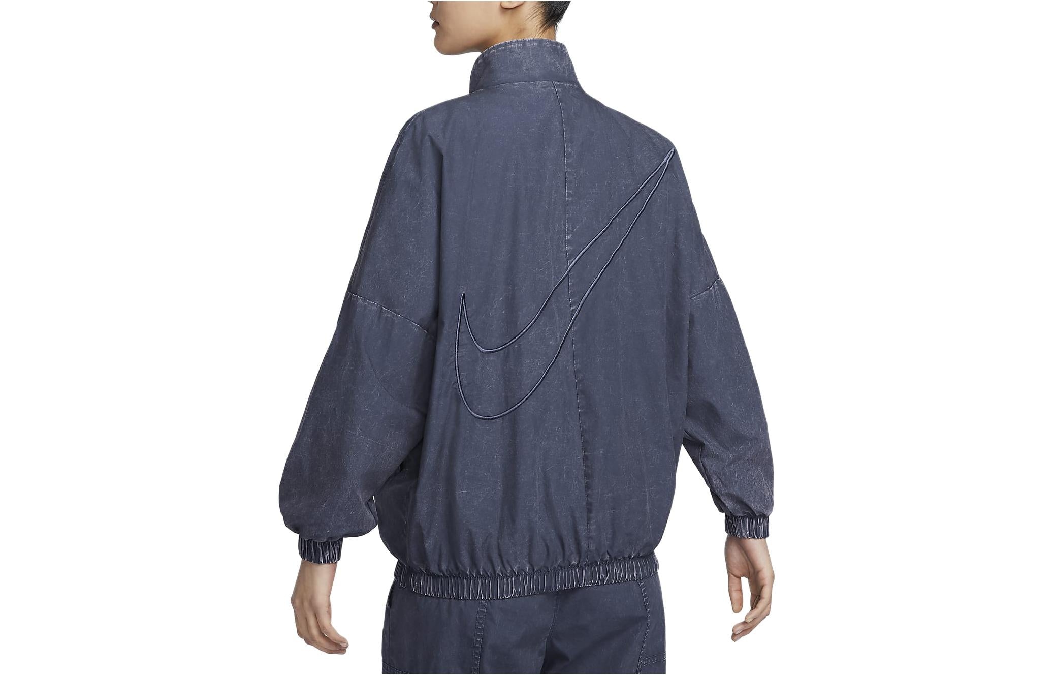 (WMNS) Nike Sportswear Essentials Woven Jacket Asia Sizing 'Thunder Blue' HF6287-449 - 2