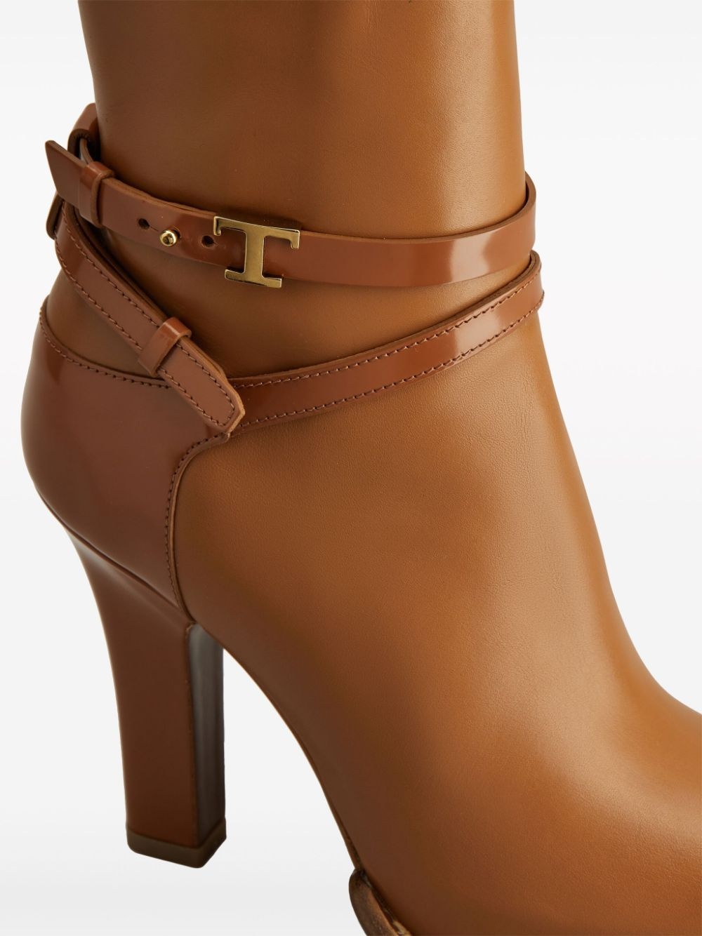 105mm leather ankle boots - 5