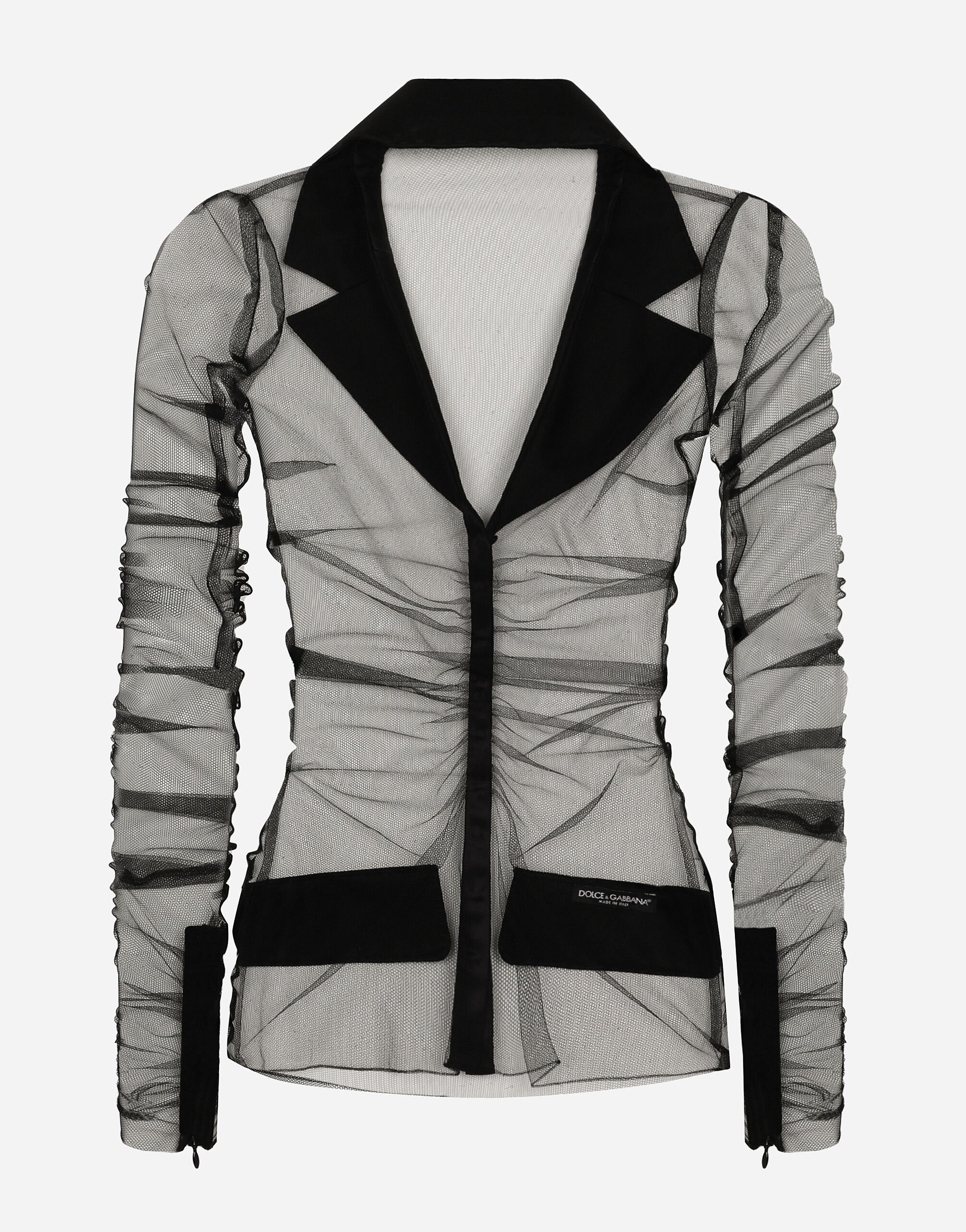 Tulle jacket with satin details - 2