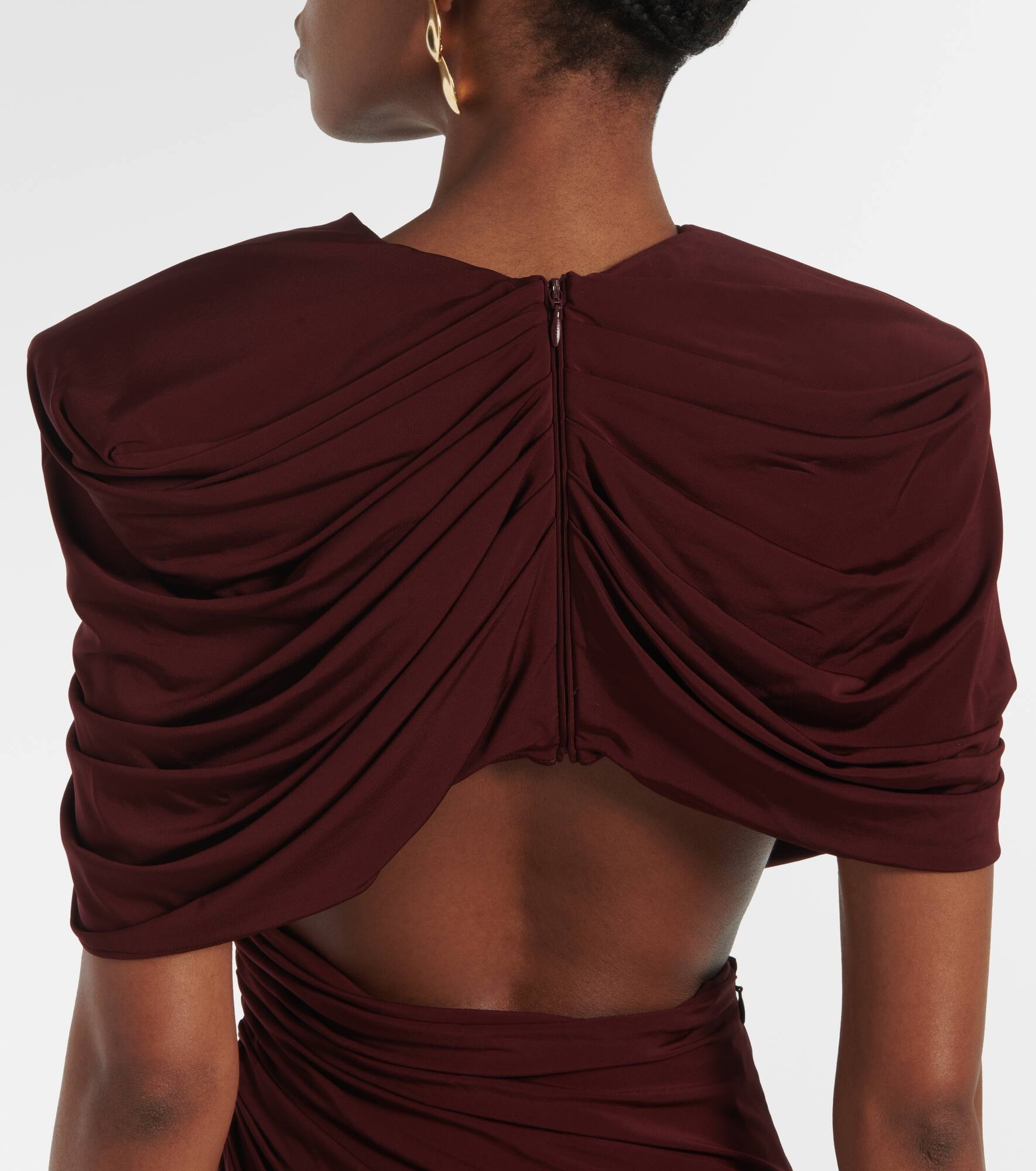 Draped open-back satin gown - 5