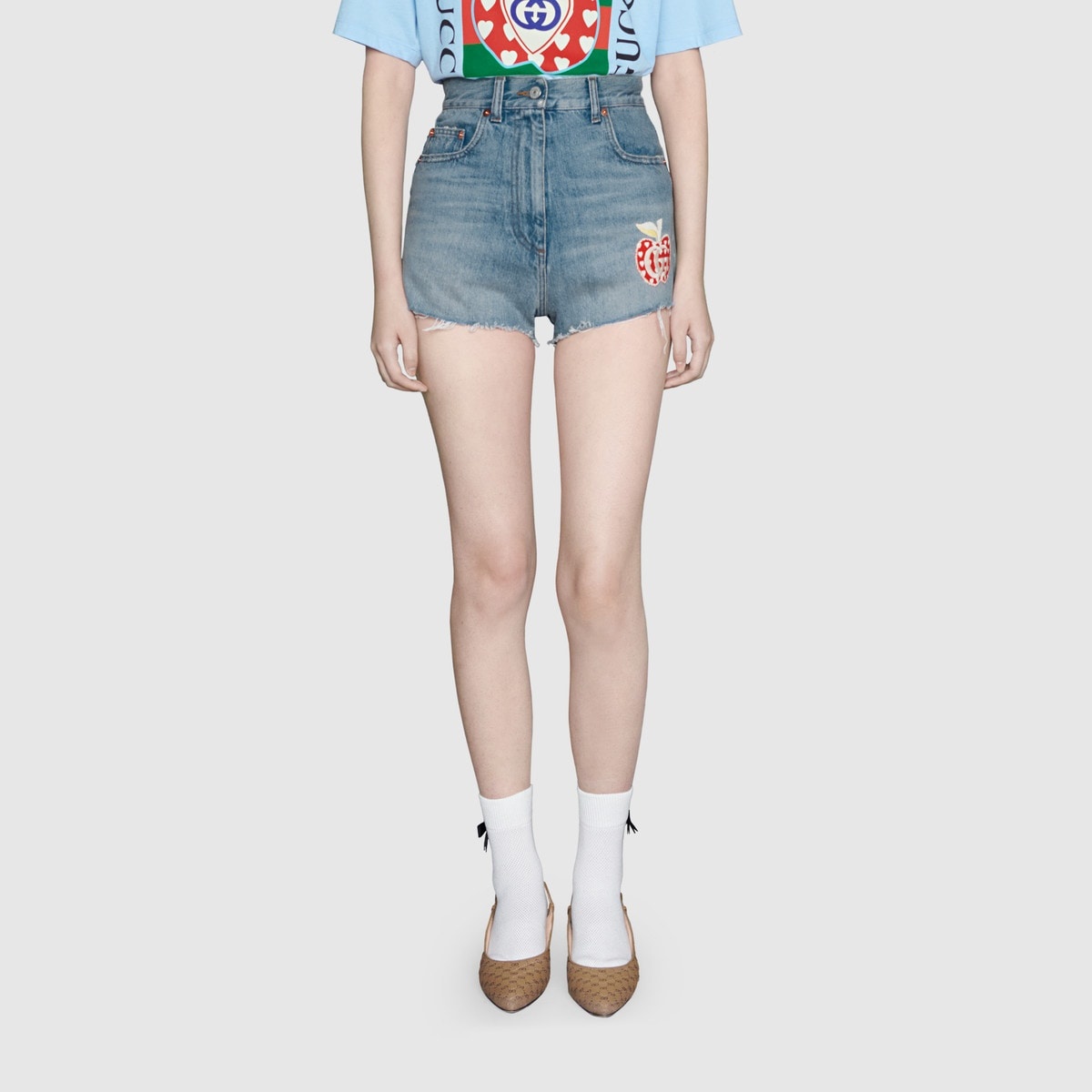 Gucci Les Pommes denim shorts - 3