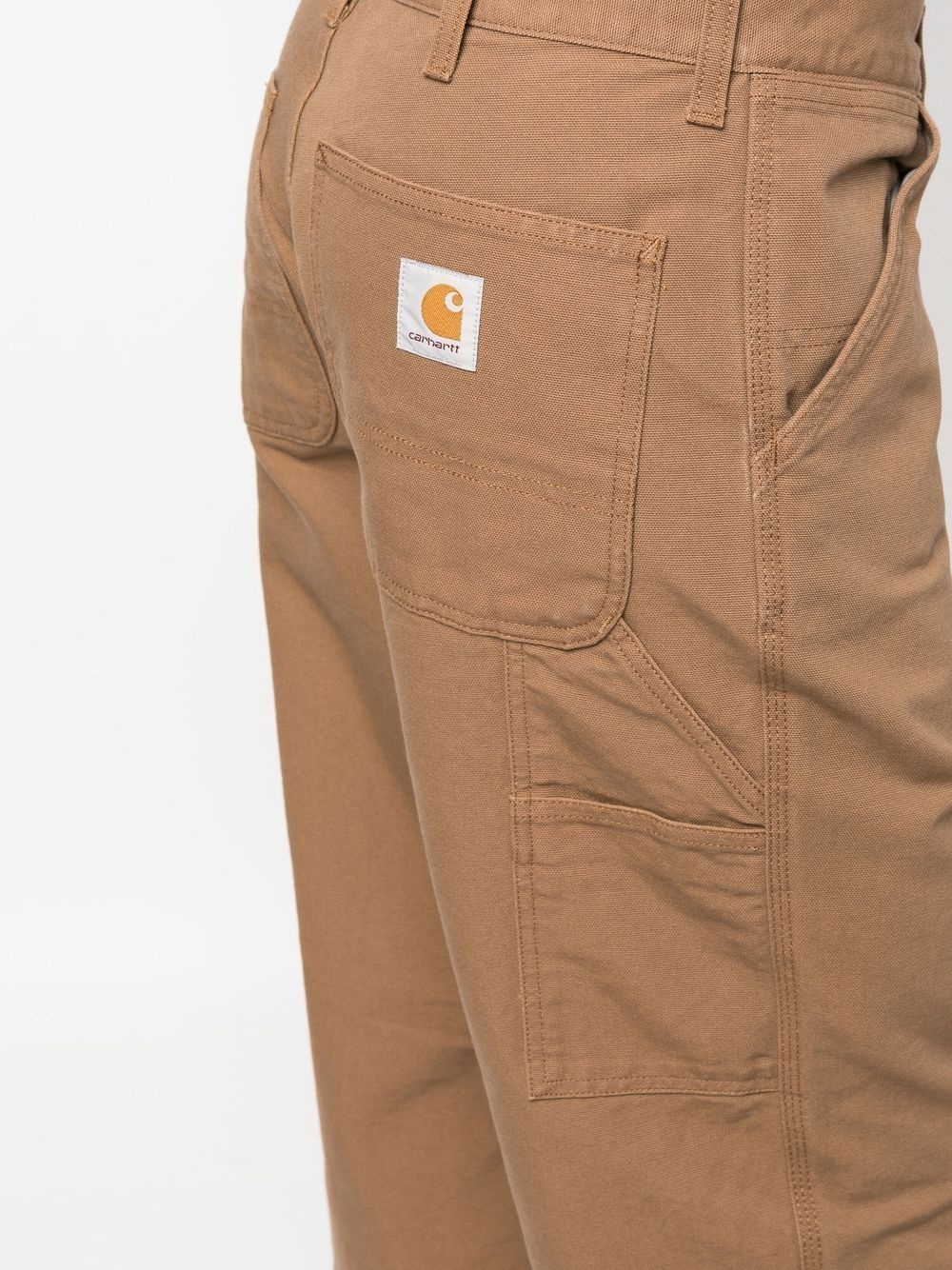 logo-patch straight leg trousers - 5