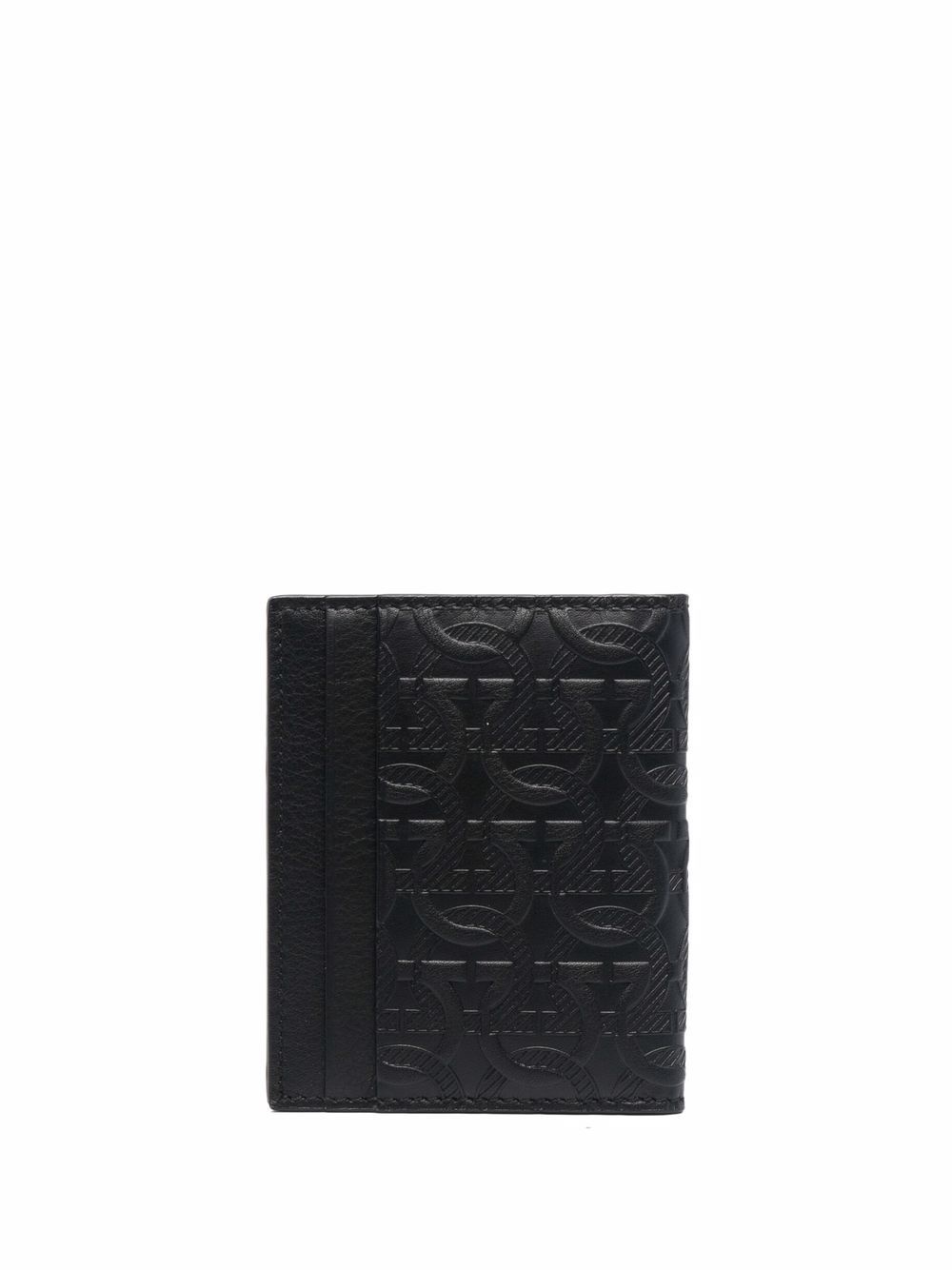 embossed-monogram leather cardholder - 2