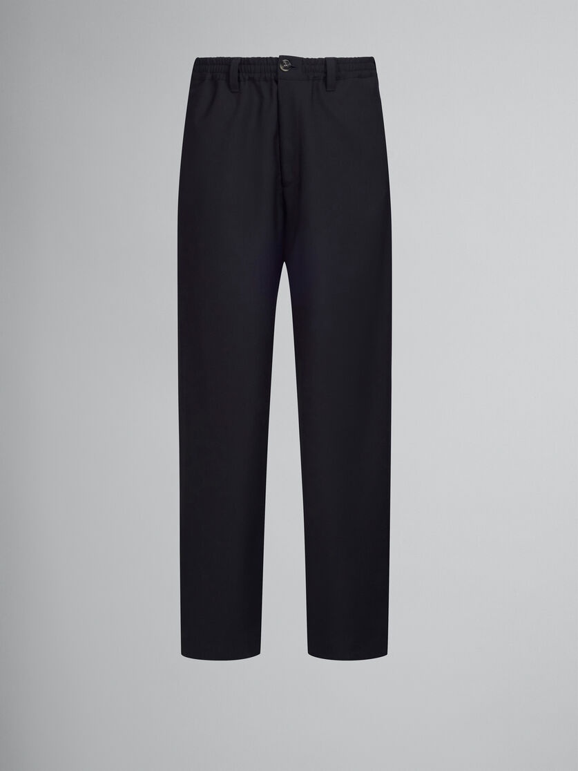 BLACK TROPICAL WOOL TROUSERS - 1