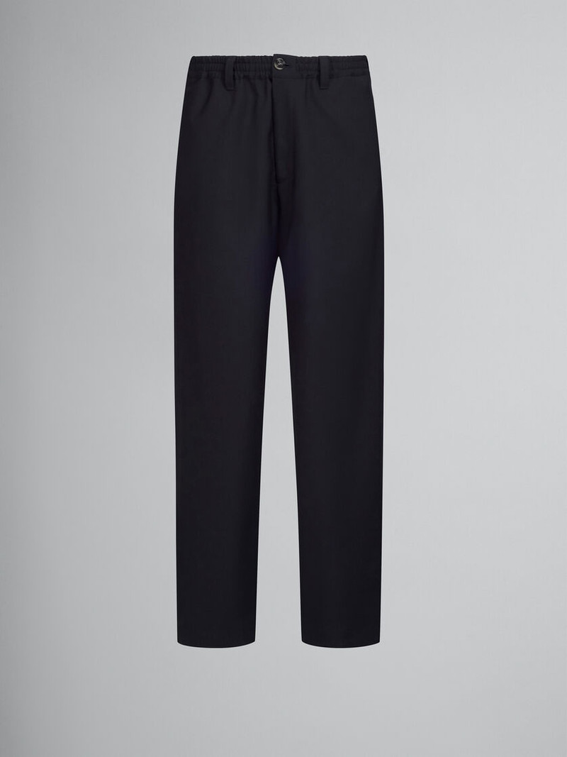 BLACK TROPICAL WOOL TROUSERS 1