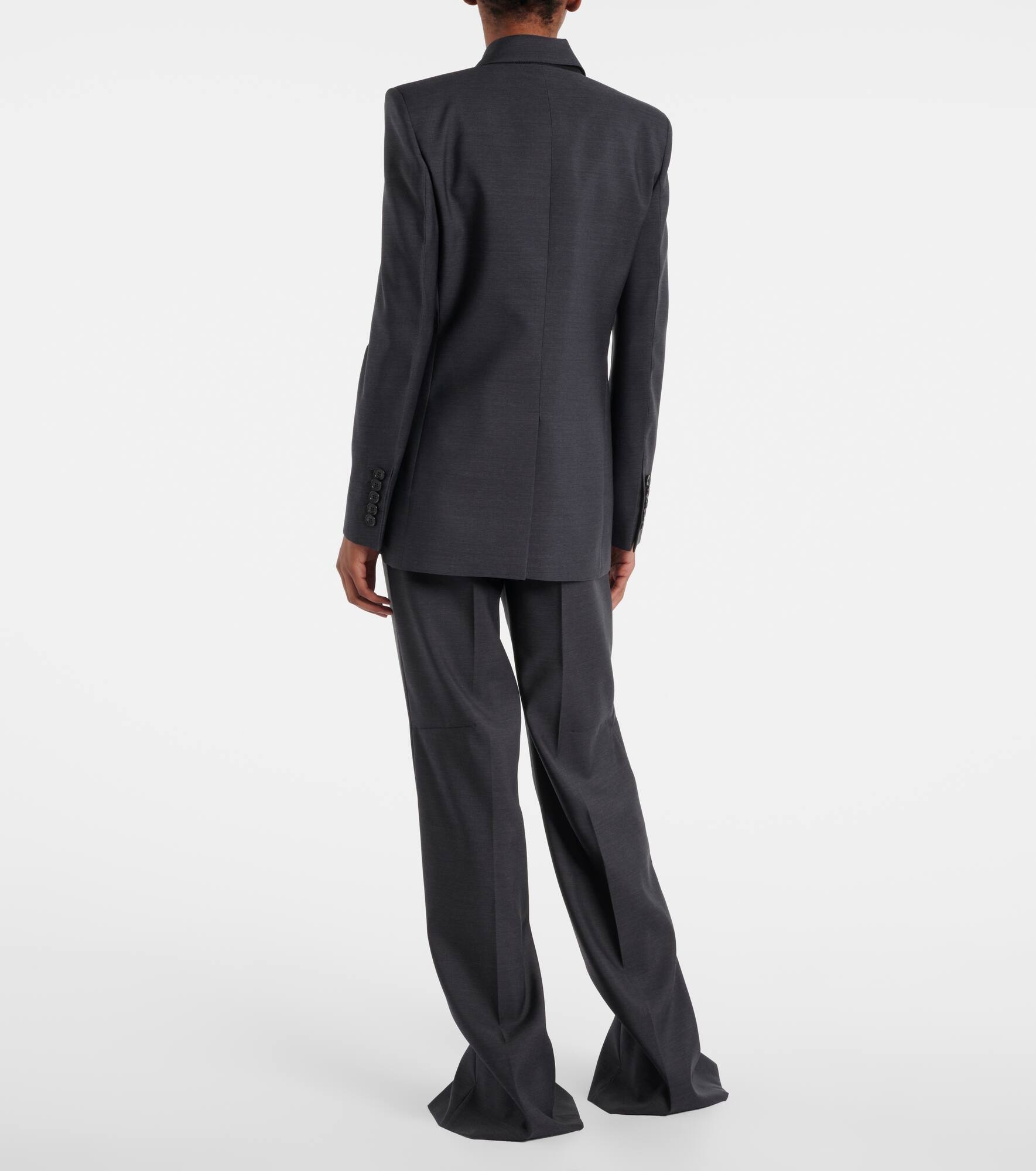 Double-breasted wool blazer - 3