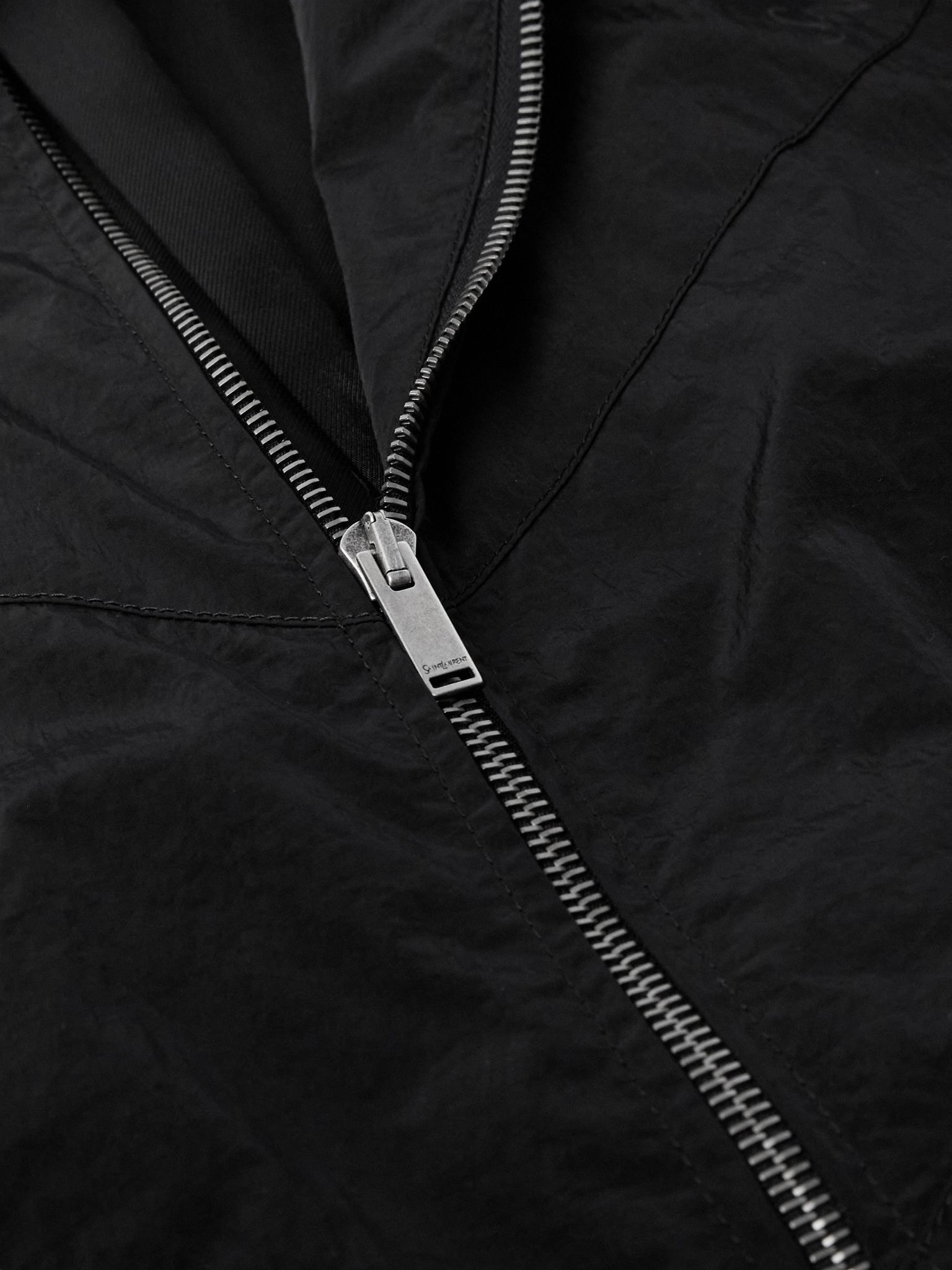 Logo-Embroidered Shell Bomber Jacket Black - 4