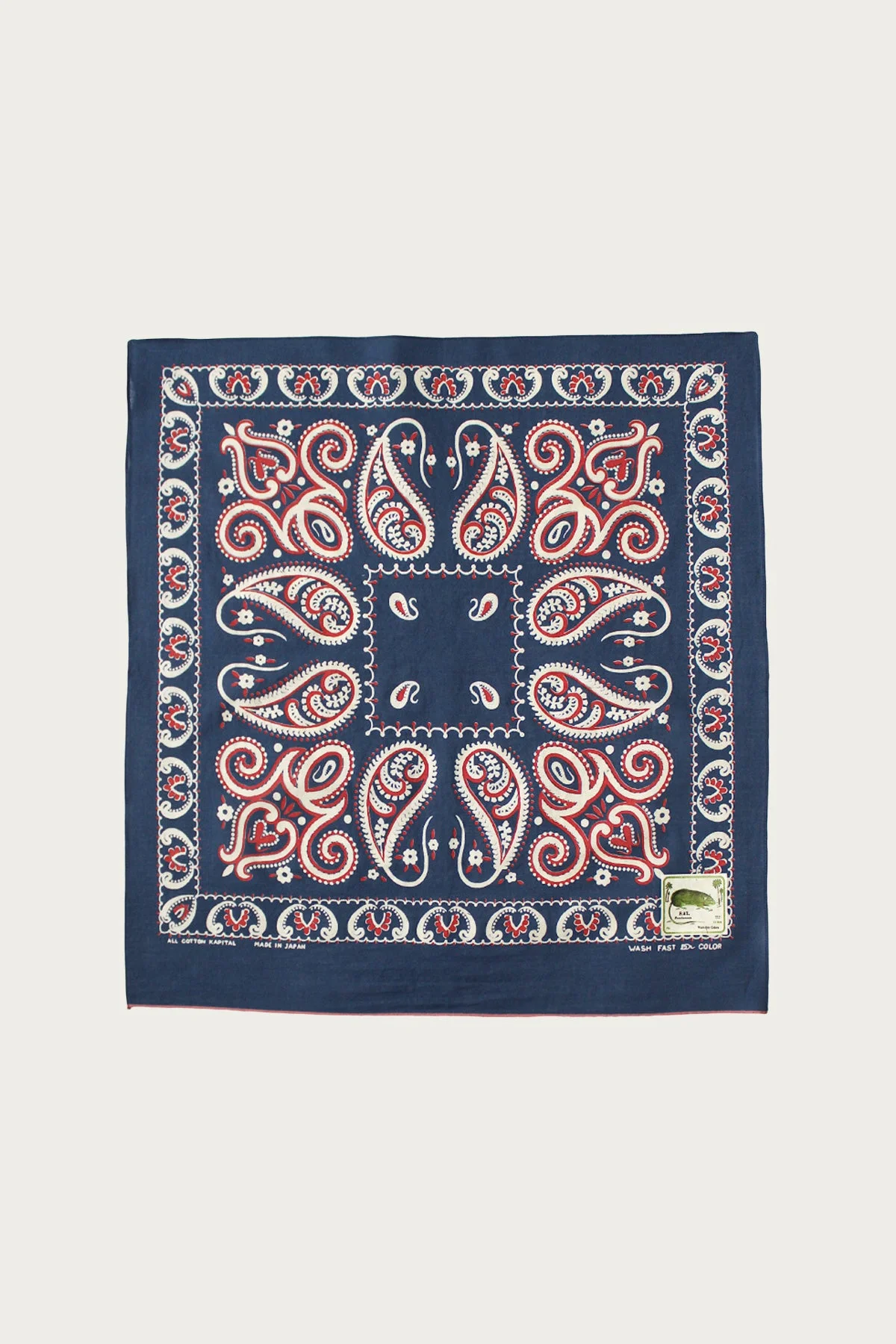 Fastcolor Selvedge Bandanna (SAMBO Paisely) 15x15 - Navy - 1