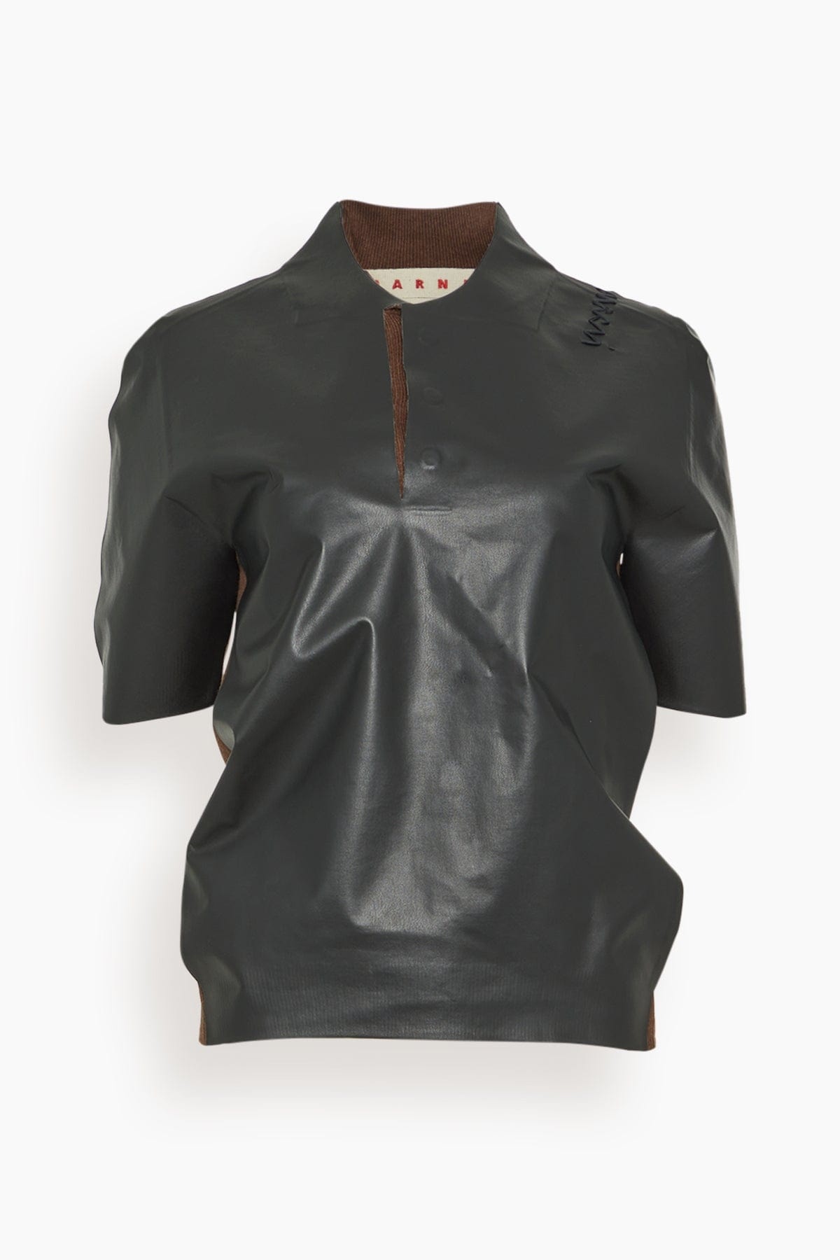 Polo Neck Top in Moca - 1