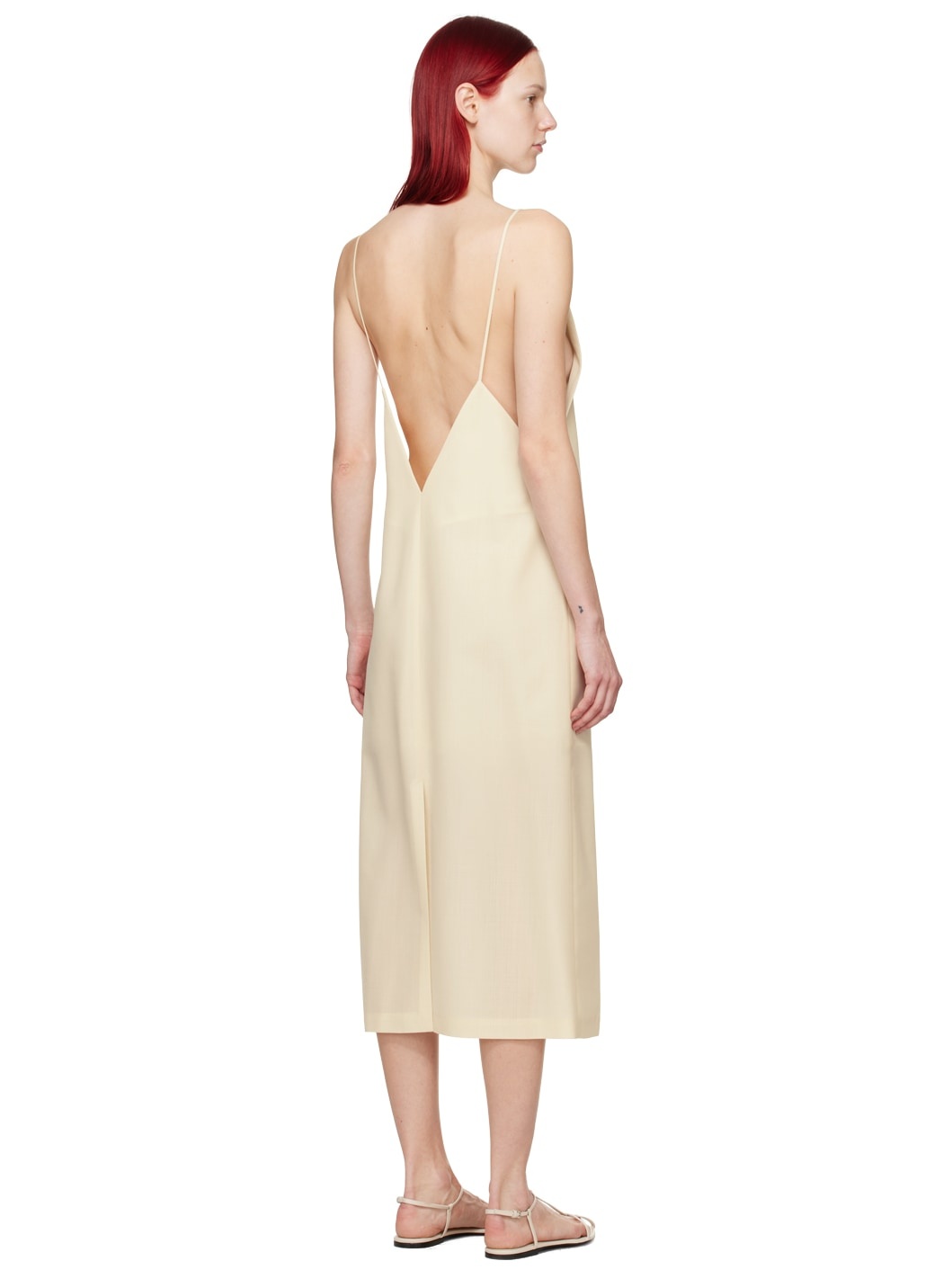 Off-White Low Back Maxi Dress - 3
