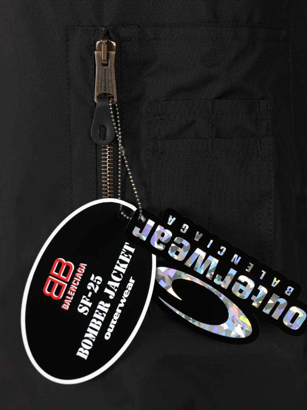 Large Fit Bomber In Nylon Jackets Black - 5