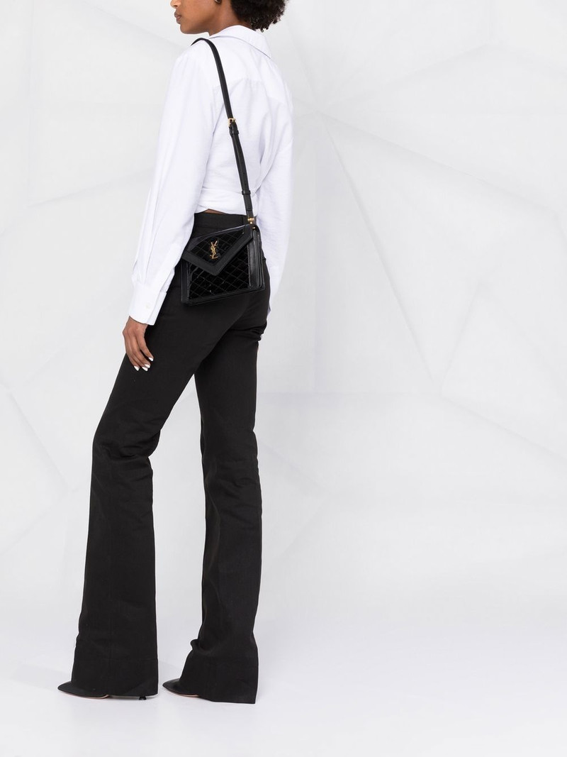 SAINT LAURENT logo-plaque clutch bag outlook
