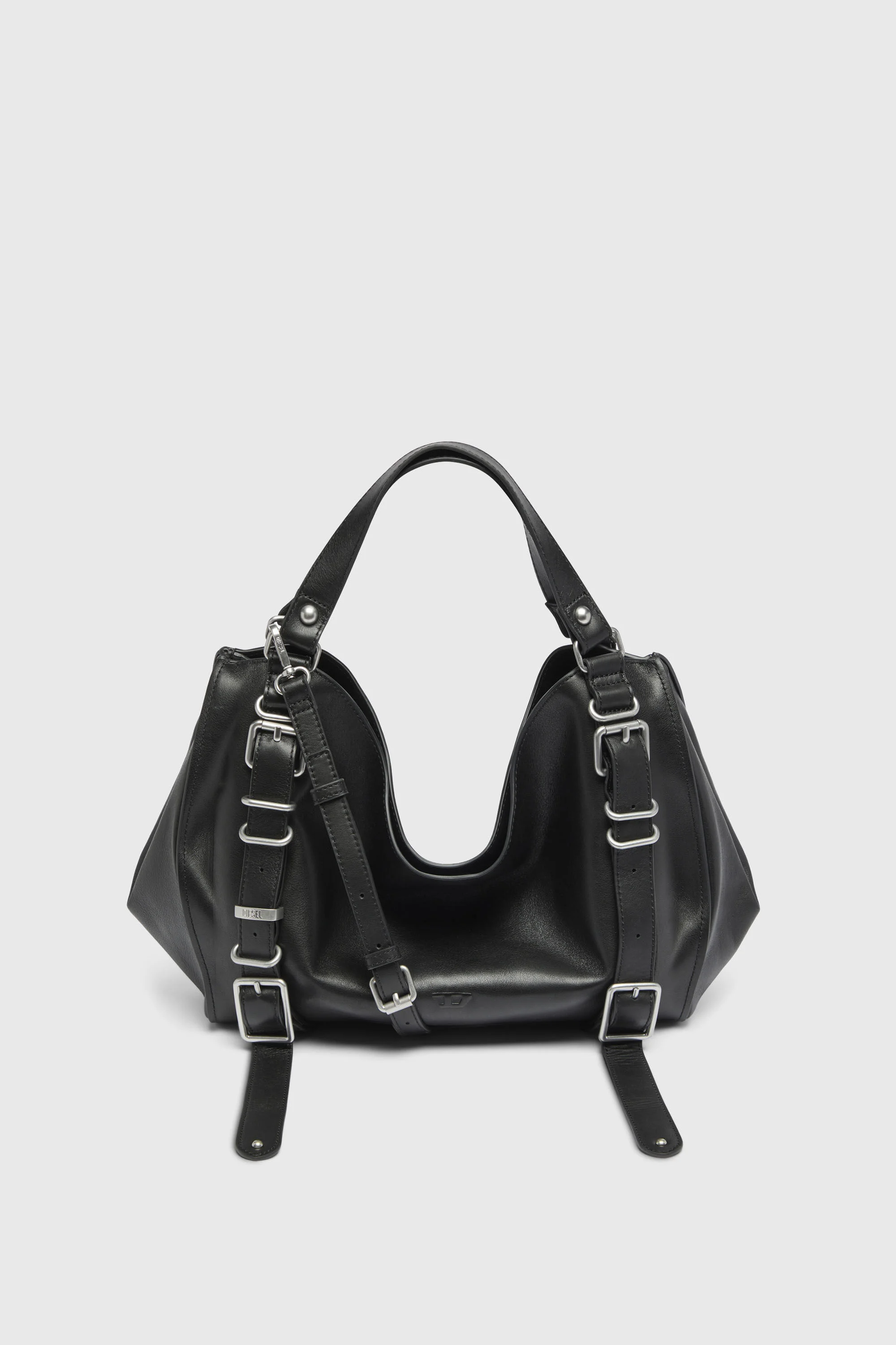 D-ONE-MEDIUM TOP-HANDLE BAG IN TREATED LEATHER - 1
