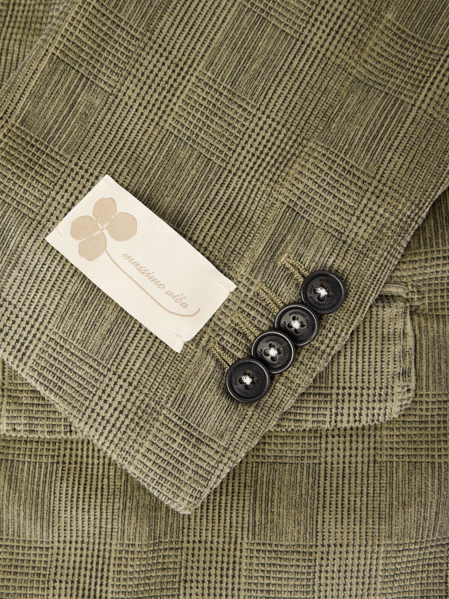 Monster Double-Breasted Prince of Wales Checked Cotton-Blend Corduroy Blazer Green - 5