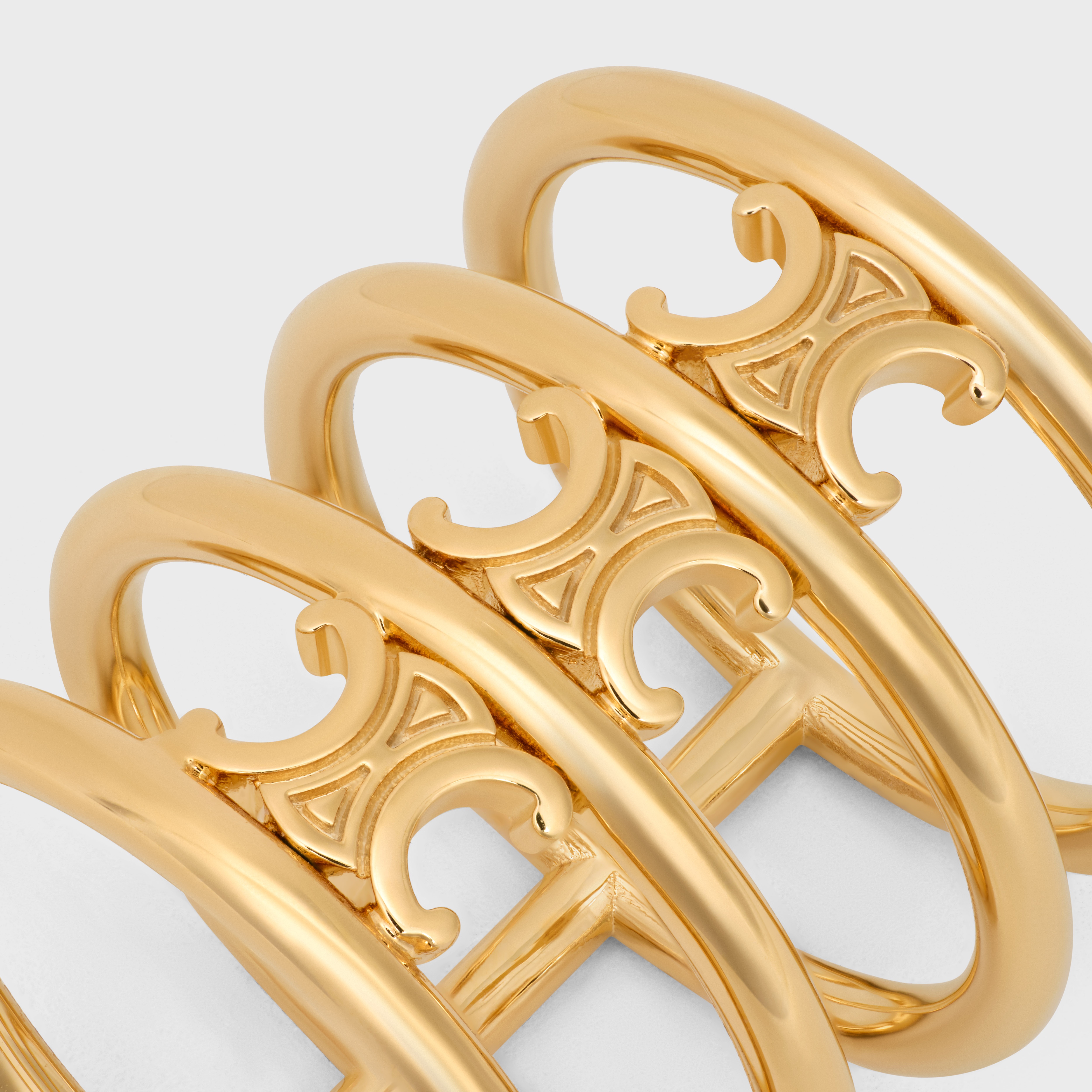 Triomphe Cage Ring in Brass with Gold Finish - 4
