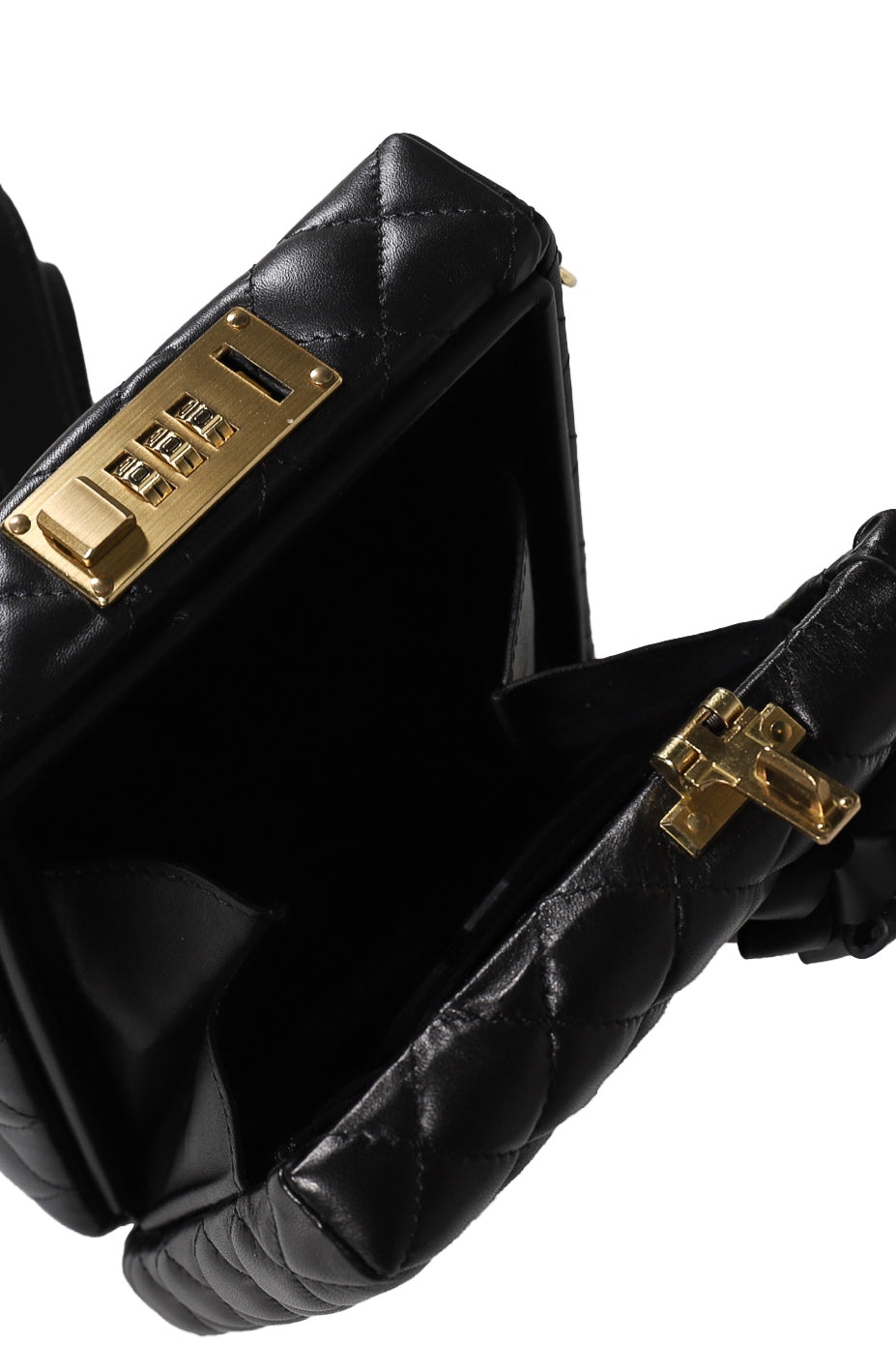 QUILTED PRESENT BAG / BLK - 5