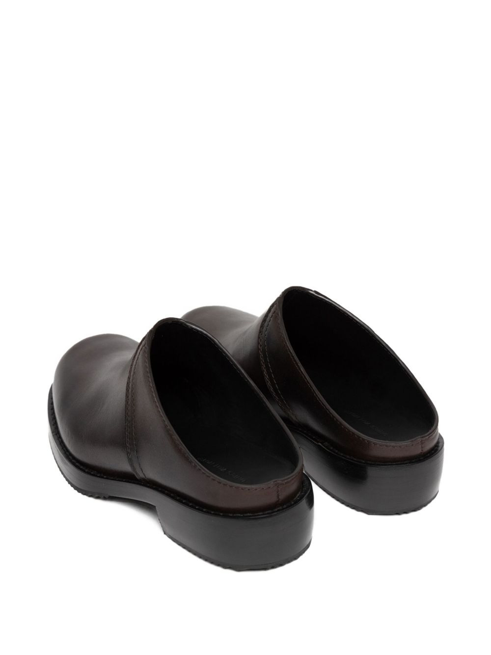 leather slip-on clogs - 3